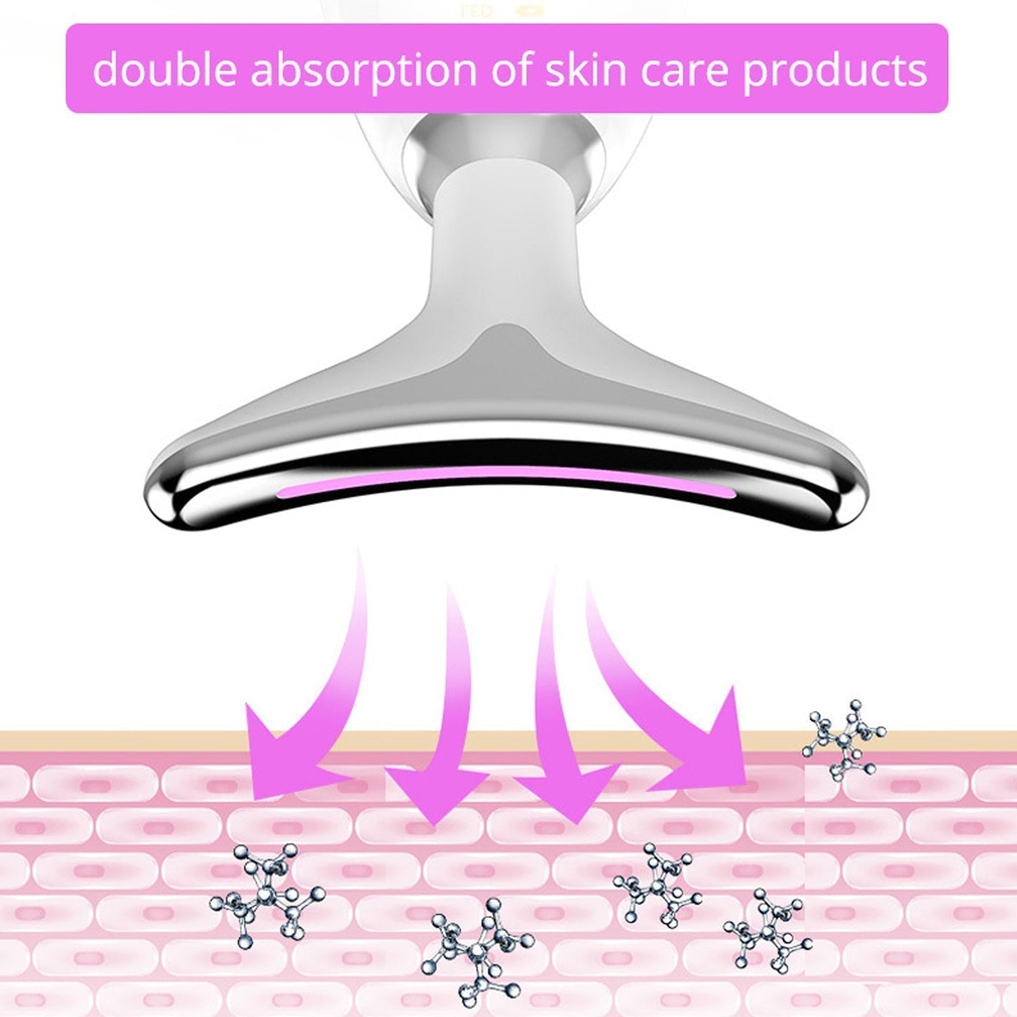 Electric Face Massager Wrinkle Remover LED Photon Face Beauty Device (1 Pc / Plastic)