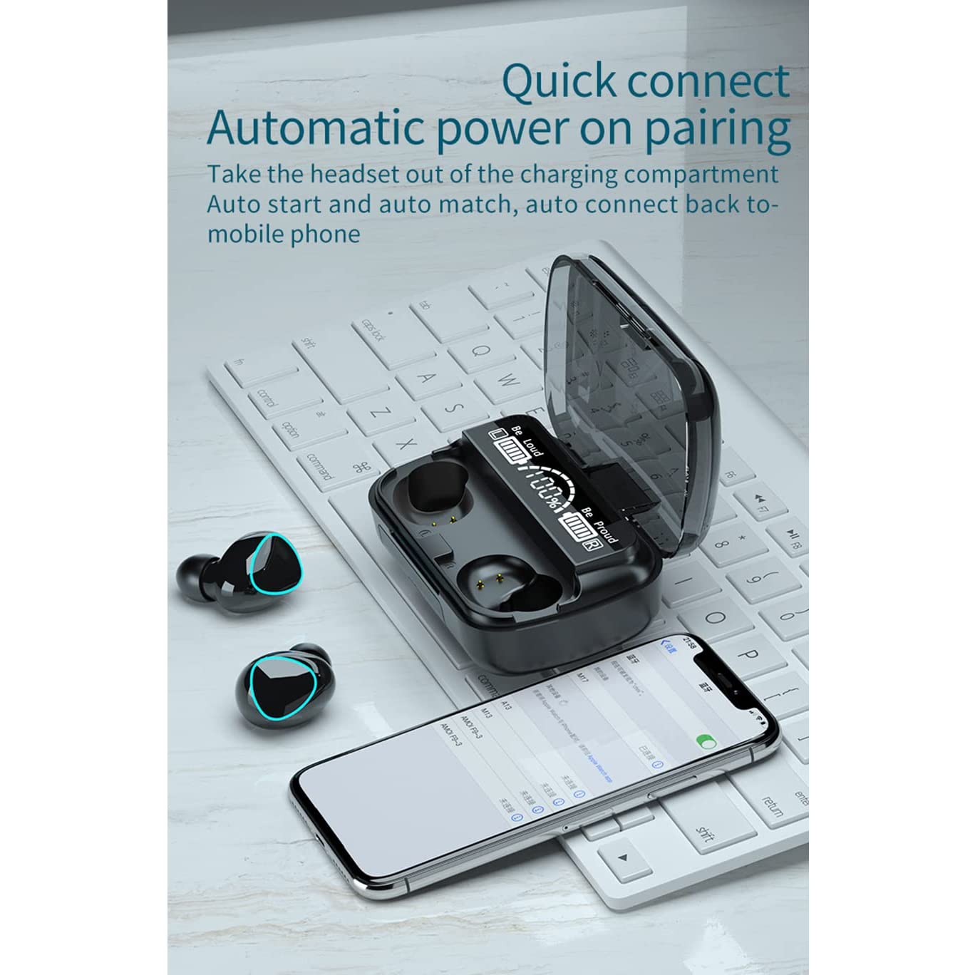 Wireless Bluetooth 5.0 In-Ear Earbuds – Mini Stereo with Mic