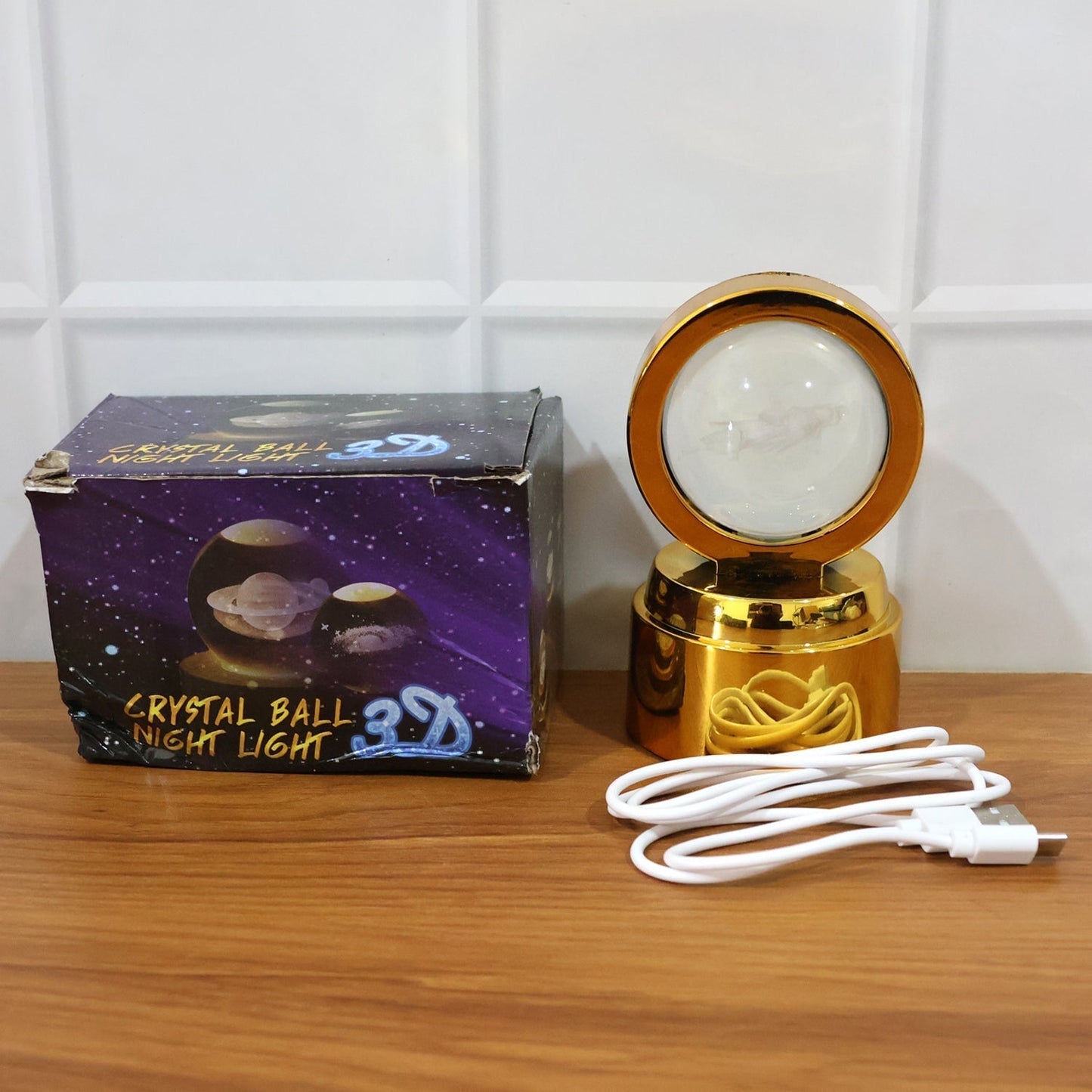 Radhe Krishna Crystal Ball Night Light â€“ 1 Pc