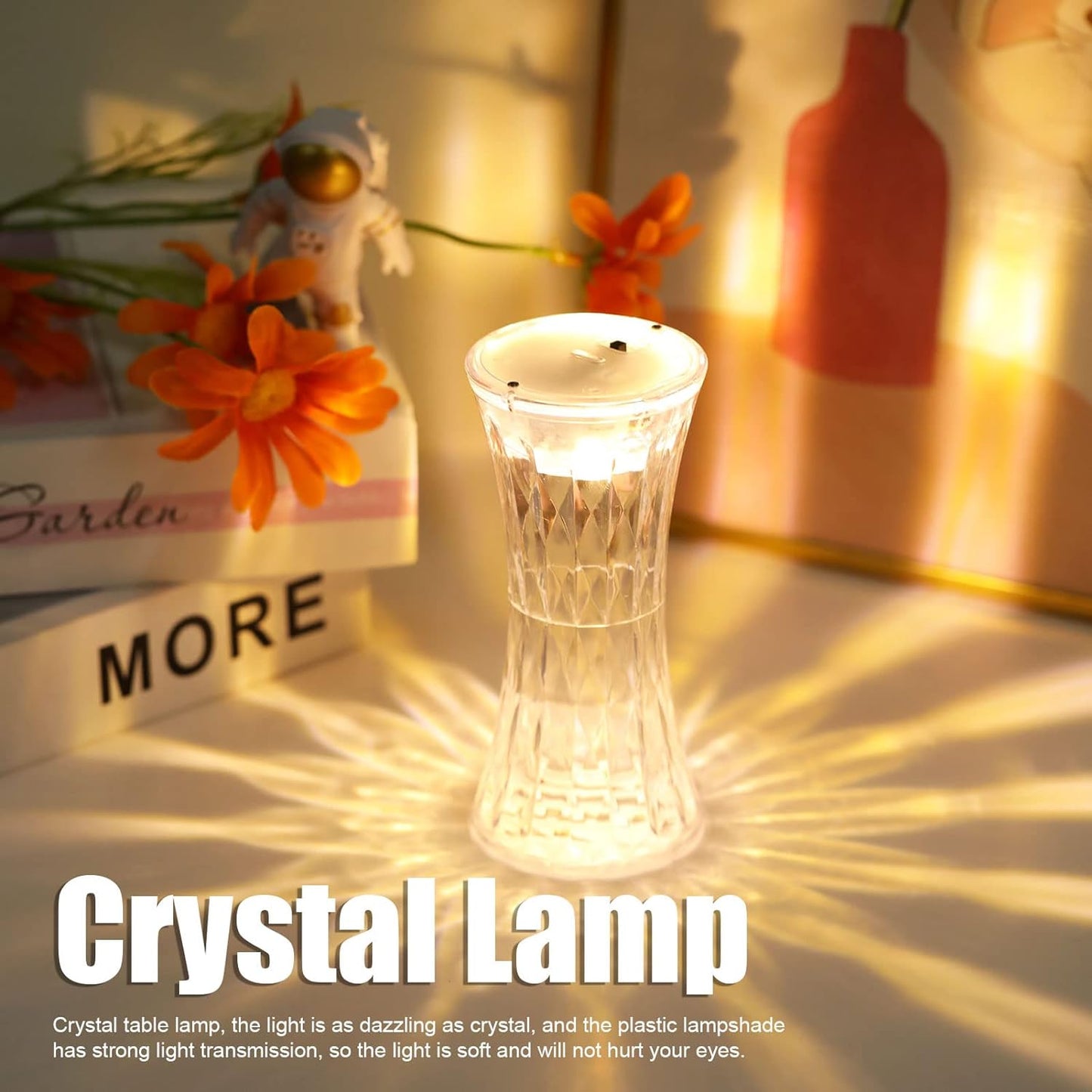 Crystal Table Lamp – Universal Soft Night Light & Study, Bedroom, Office & Children's Room (12Pc MOQ)