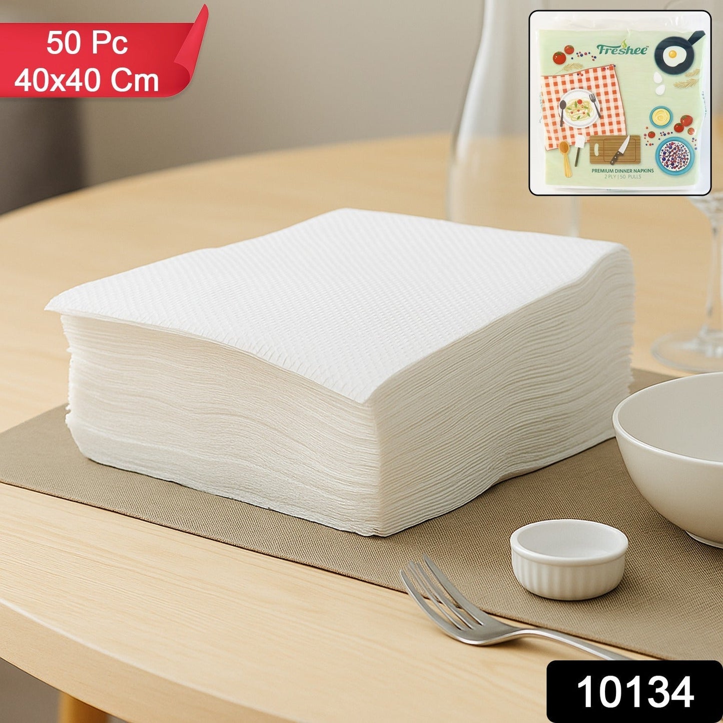 Freshee Premium Dinner Napkins â€” 50 Pc Pack (40 Ã— 40 cm)