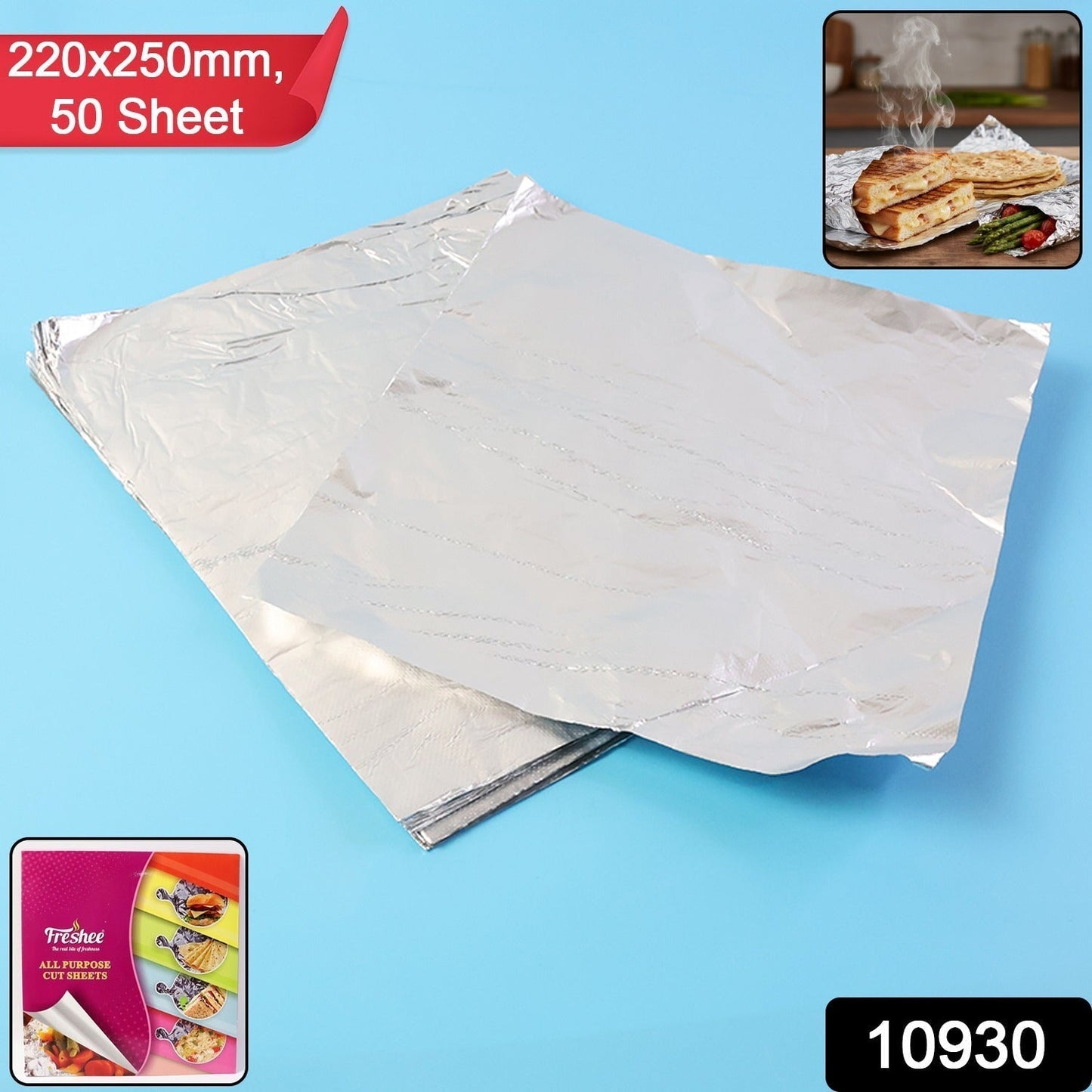 Aluminium Foil Cut Sheets 220Ã—250 mm â€“ 50 Sheets