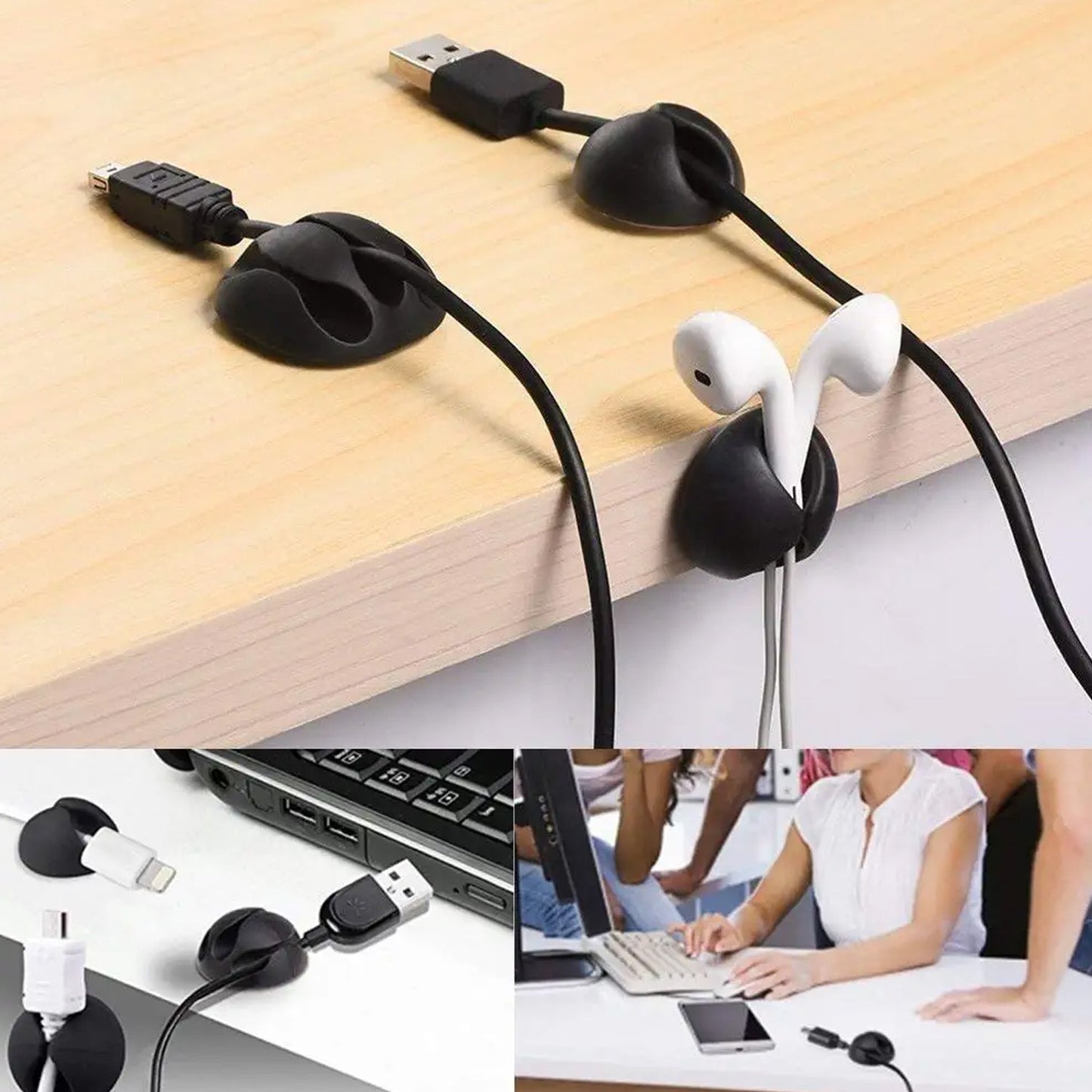 Cable Holder & Supporter – Secure & Organize All Types of Cables (10 Pc)