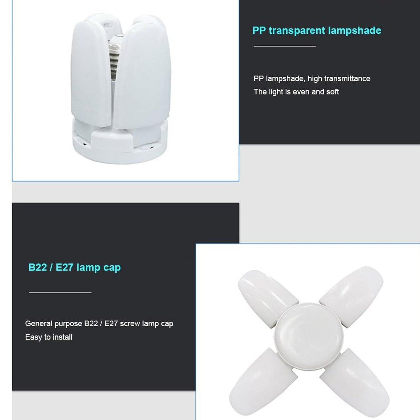Foldable LED Fan Blade Bulb 28V (1 Pc)