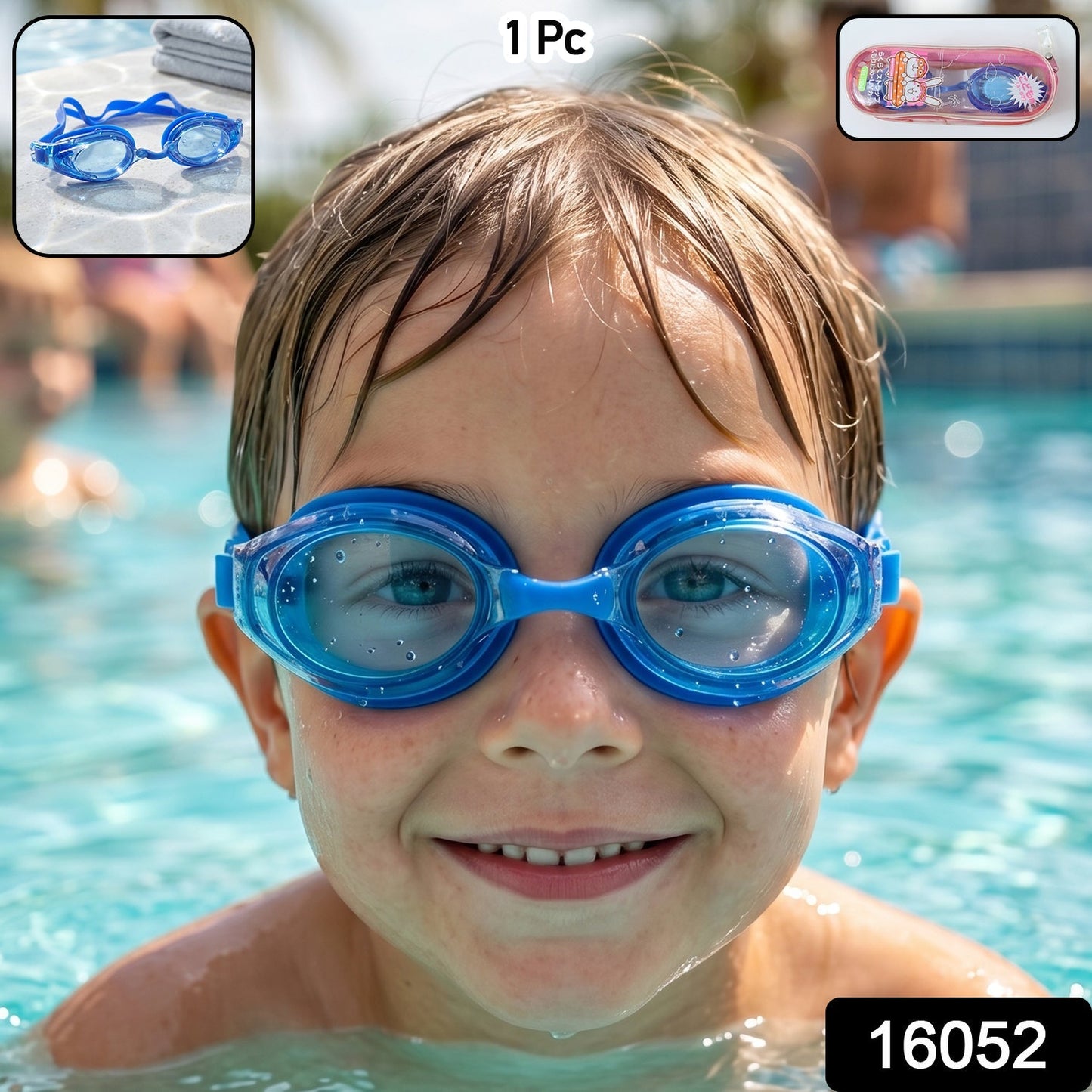 Kids Durable Swimming Goggles with Soft Cushion Seal and Adjustable Head Strap  – 1 Pc