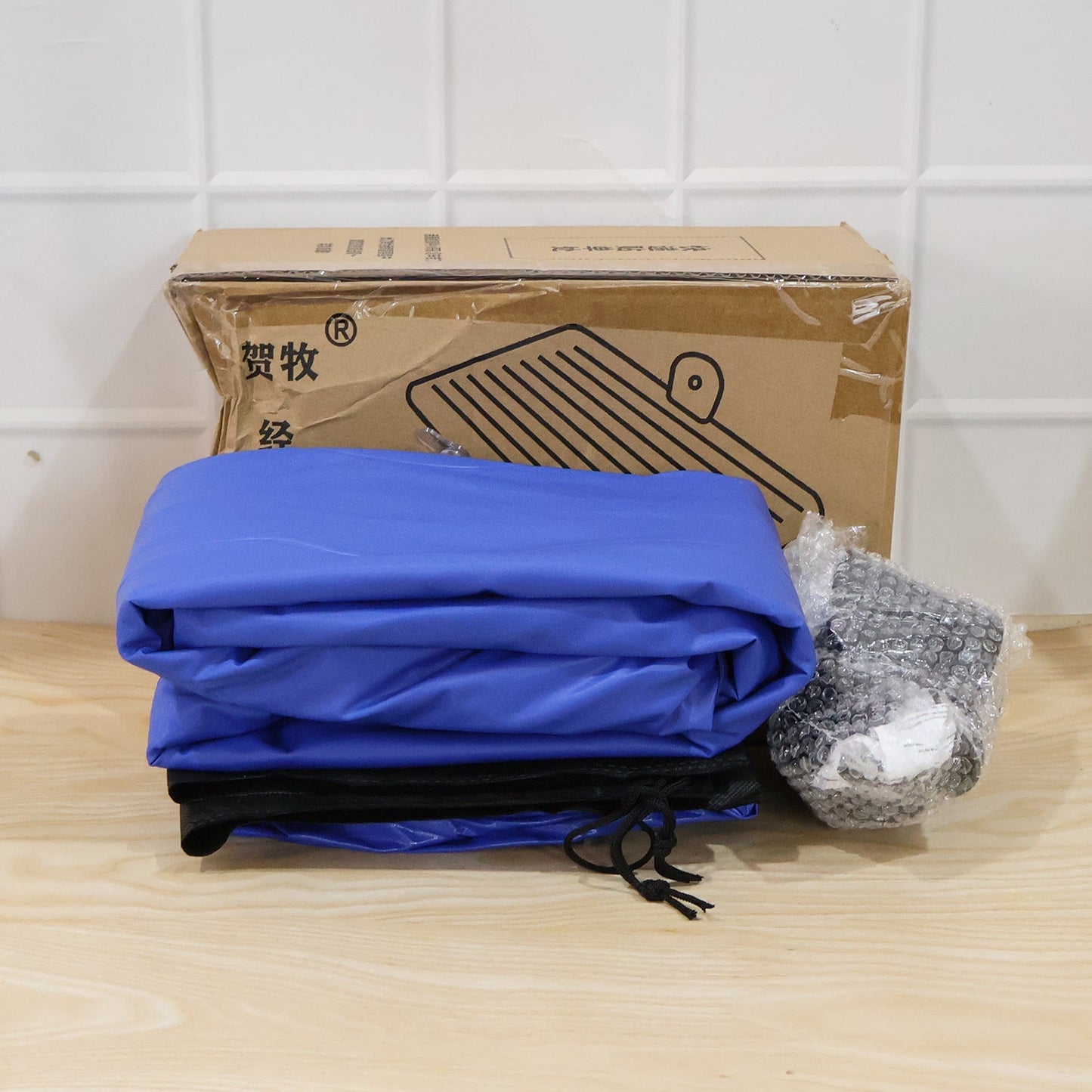 Portable Car Air Mattress Bed Set with Pump & Pillows Inflatable (Dark Blue)