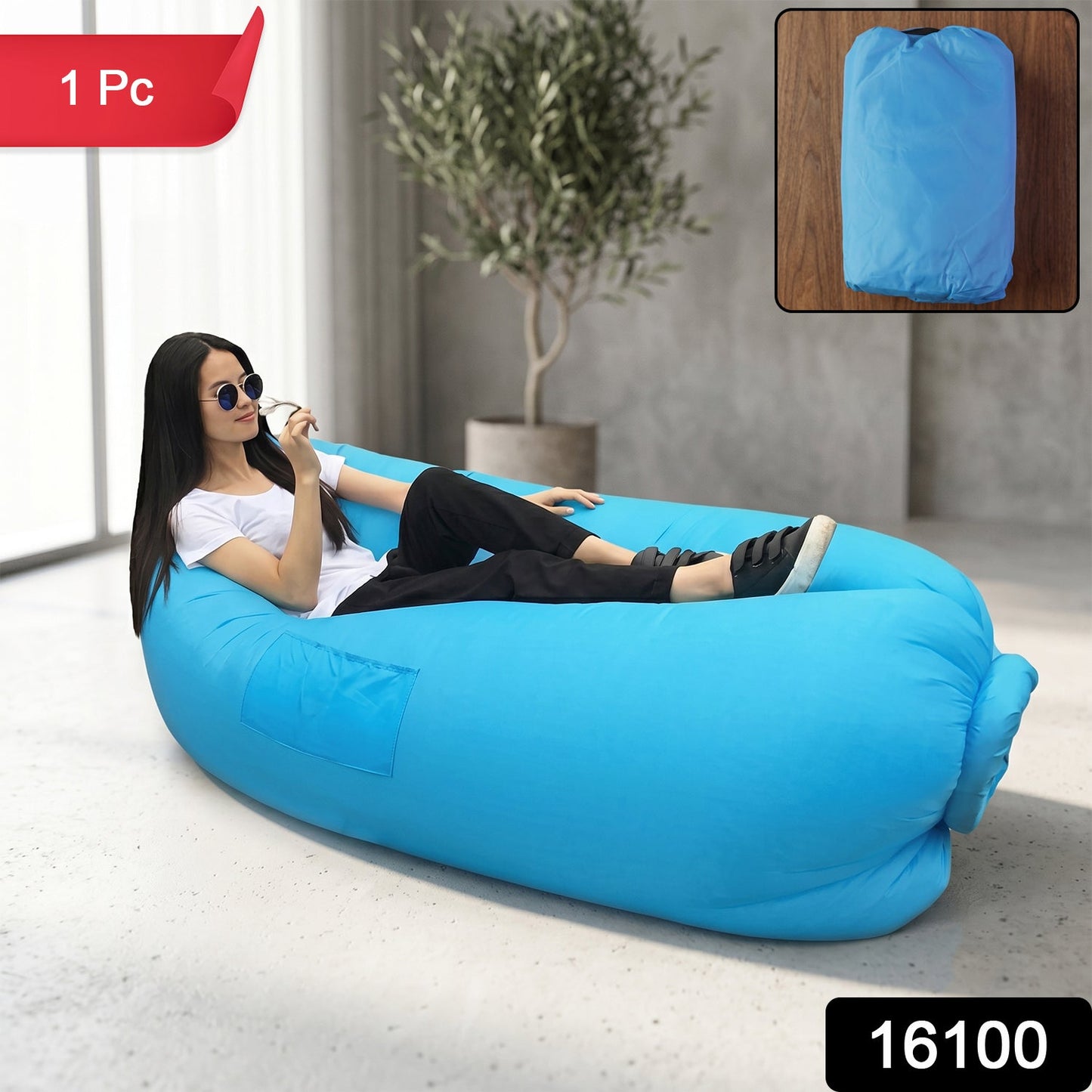 Inflatable Air Lounger Sofa for Outdoor Camping Beach Pool (1 Pc)