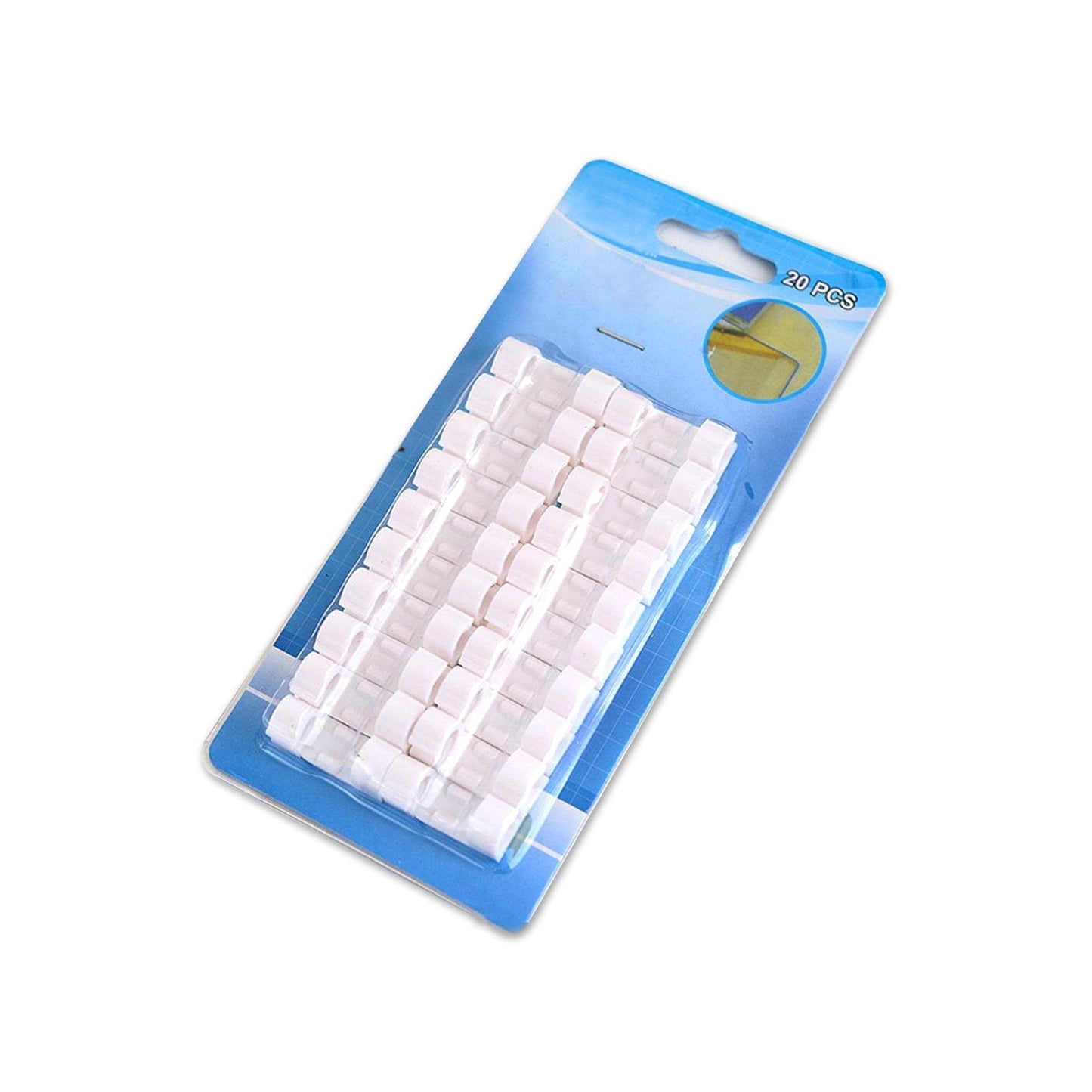 Self Adhesive Cable Clips Wire Manage Holder Sticky Mount-Round Plastic Cable Cord  - Pack of 20