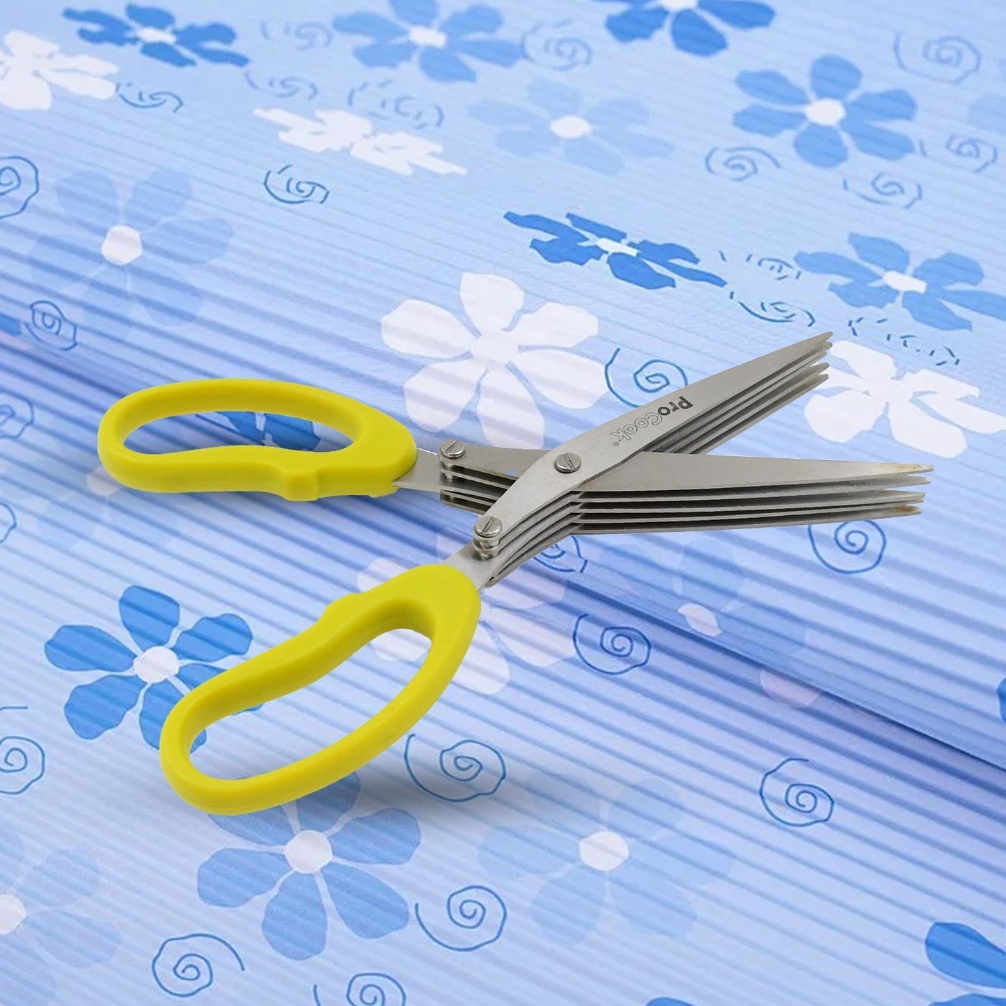 Multifunction Vegetable Stainless Steel Herbs Scissor with 5 Blades (1 Pc)