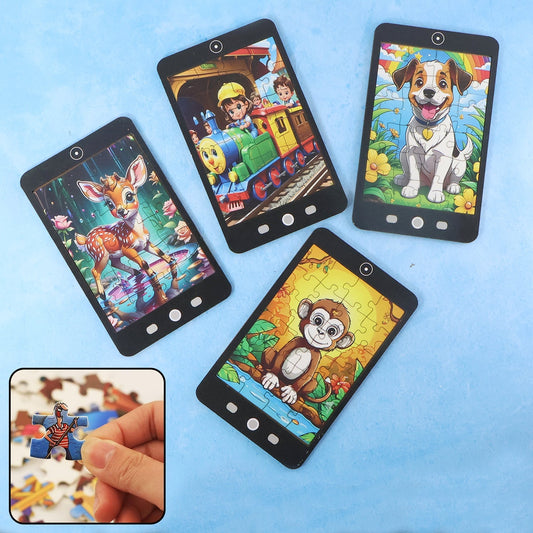 Kids Mini Cartoon Jigsaw Puzzle â€“ 1 Pc Mix Design