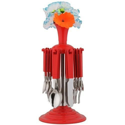 New Stylish 24 Pcs Plastic, Stainless Steel Cutlery Set (Pack of 24)