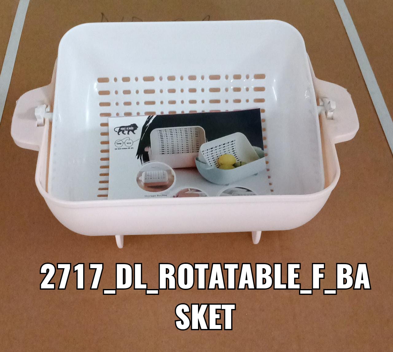 Multifunctional BPA Free Double Layered Plastic Rotatable Strainer Basket  (Multicolor)