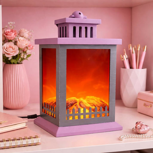 LED Fireplace Lantern Lamp Decorative Table Night Light