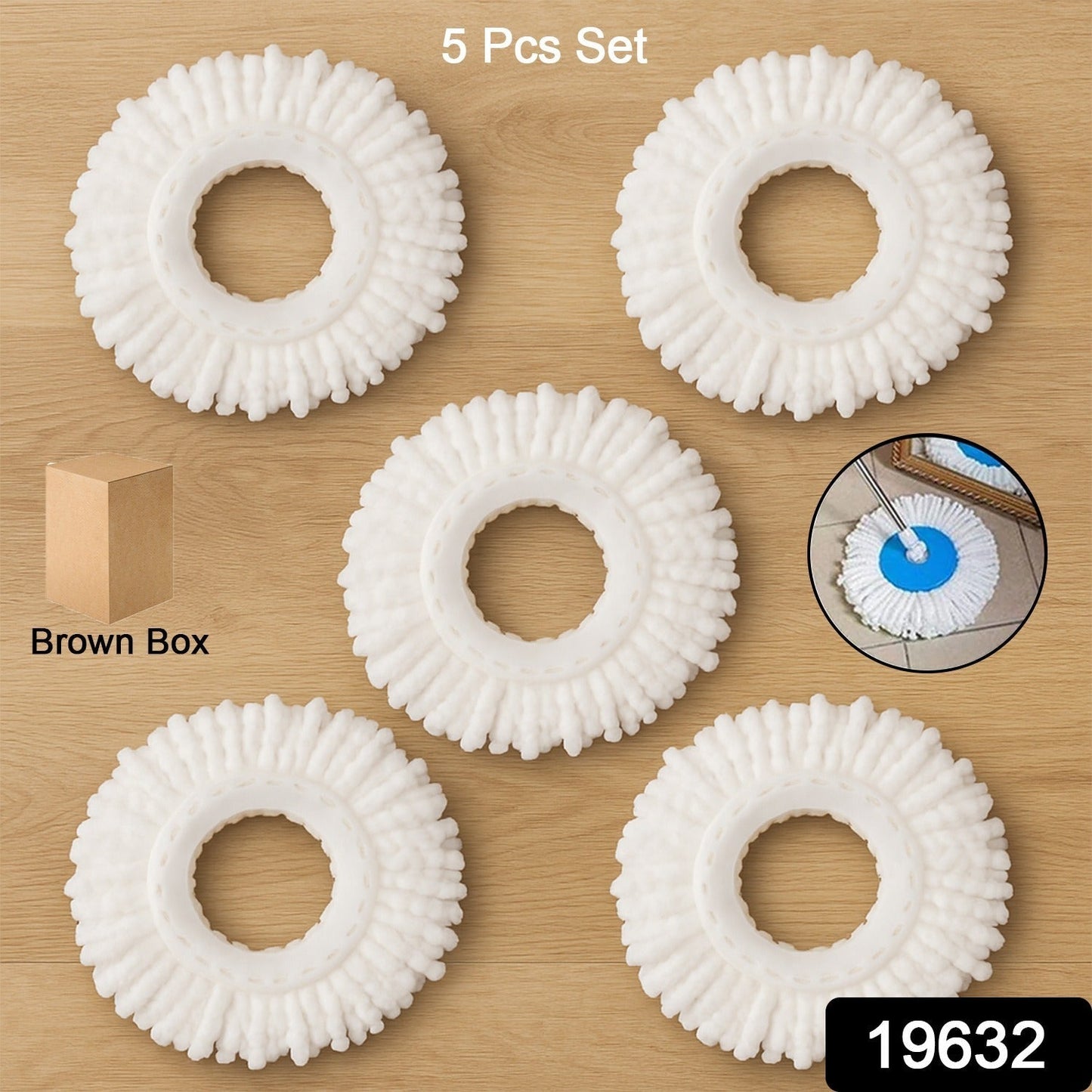 Microfiber Spin Mop Refill Head 360Â° Rotating Mop (5 Pc)
