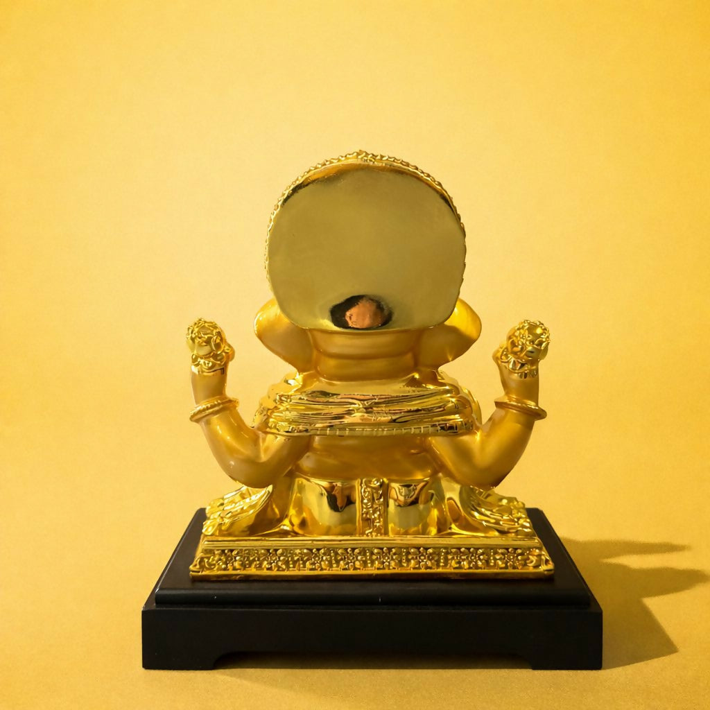 Golden Lord Ganesha Idol Showpiece for Home Temple & Office DÃ©cor