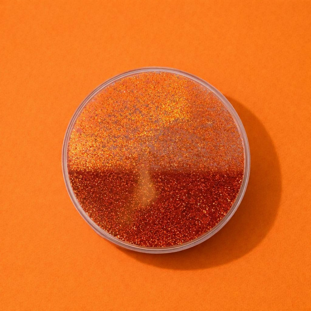 Orange Glitter Resin Cup Lid and Coaster Set for Mug Cover