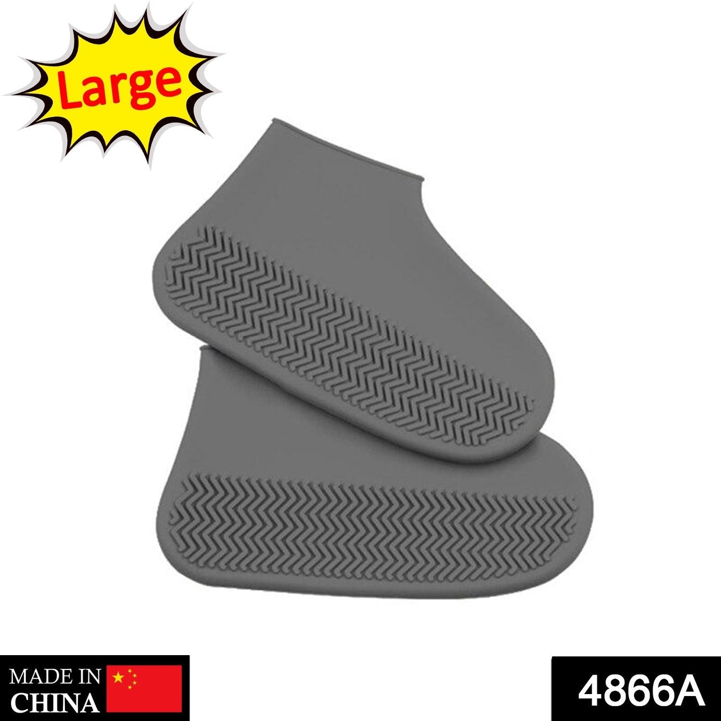Non-Slip Waterproof Silicone Shoe Cover, Large