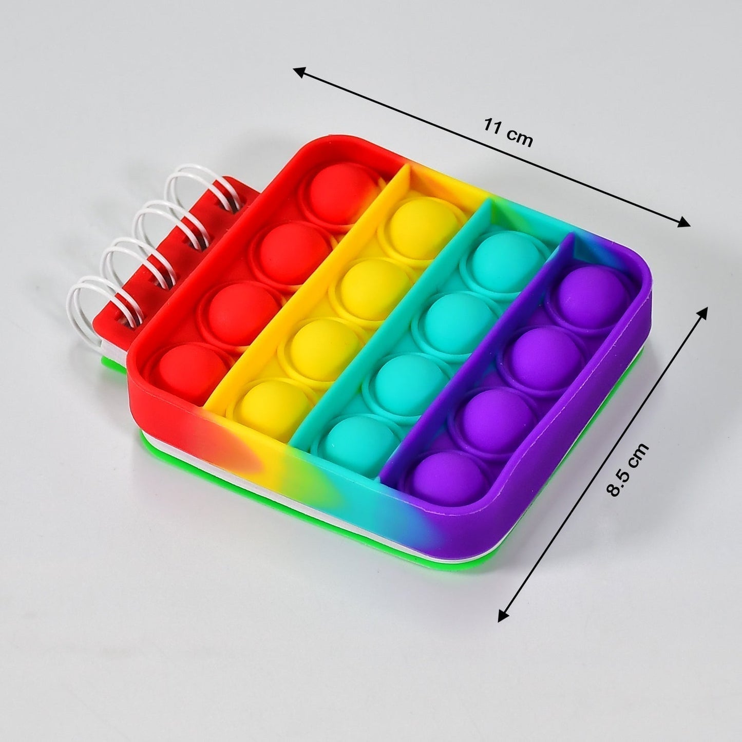Square  it Fidget Spiral Notebook Bubble Push  Fidget Silicon Toy Book Stress Relief Anxiety School Stationery Notebook.