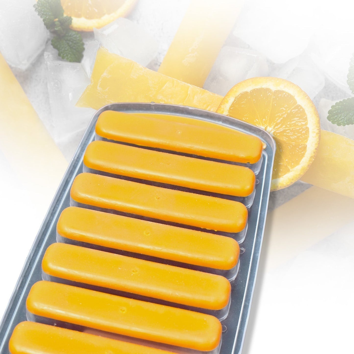 Water Bottle Ice Stick Tray with Push  Cubes