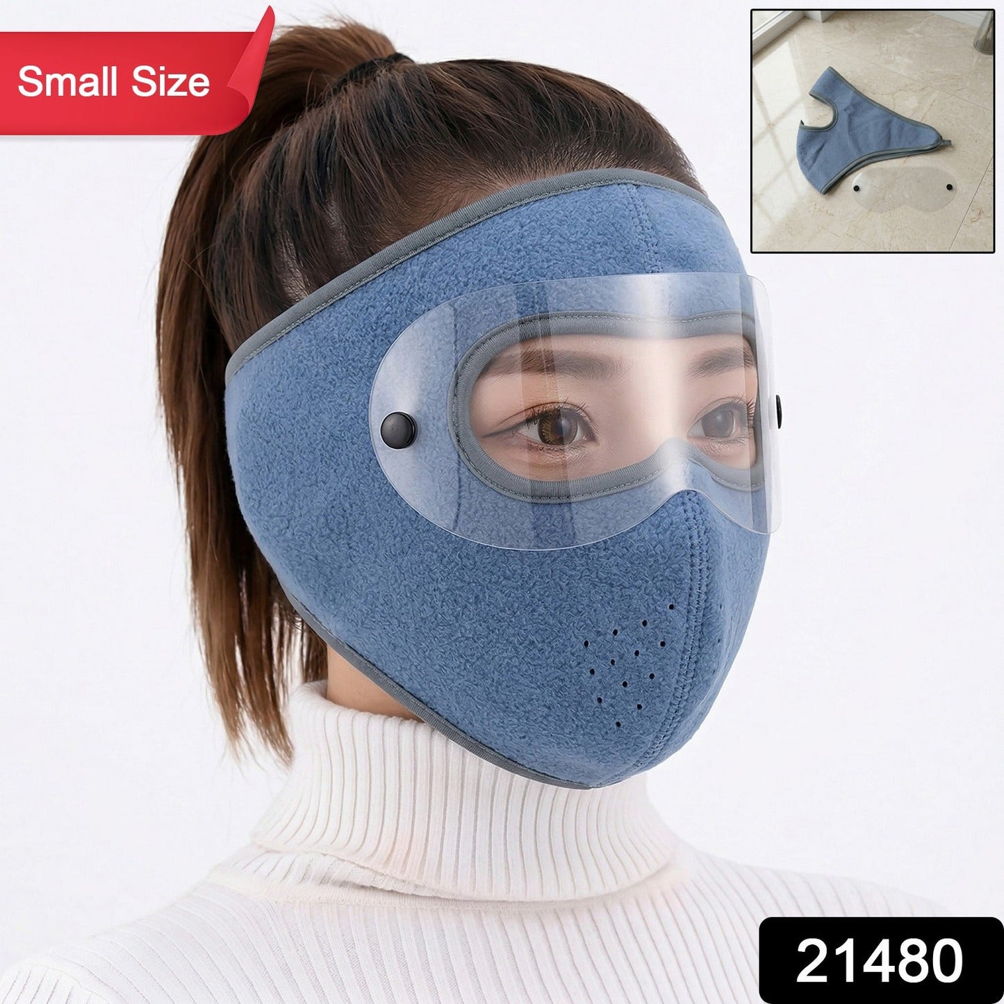 Reusable Anti Fog Face Mask with Eye Shield (1 Pc, Small Size)