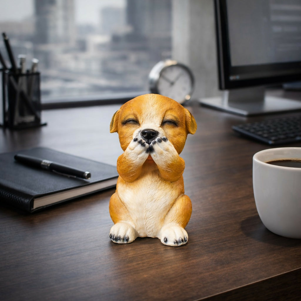 Cute Puppy Dog Showpiece Decorative Figurine for Home & Desk Decor