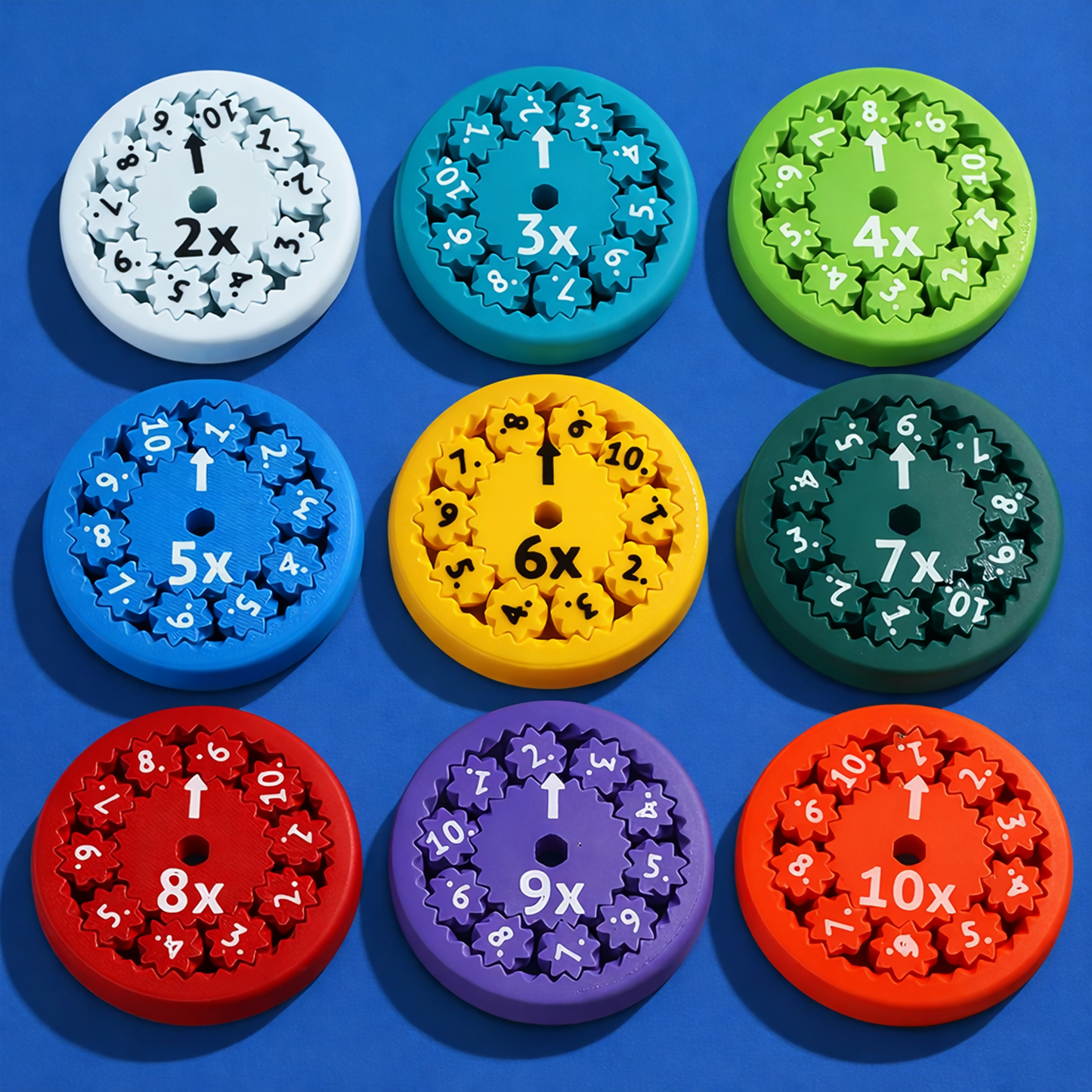 Math Fidget Spinner for Kids | Educational Multiplication & Number Learning Toy (9 PC)
