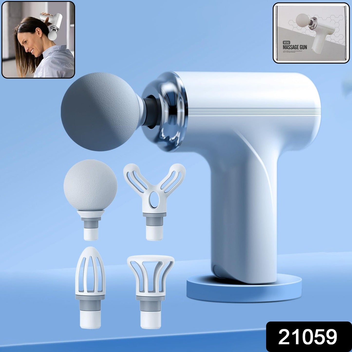 Electric Vibrating Massage Gun with Multiple Interchangeable Heads