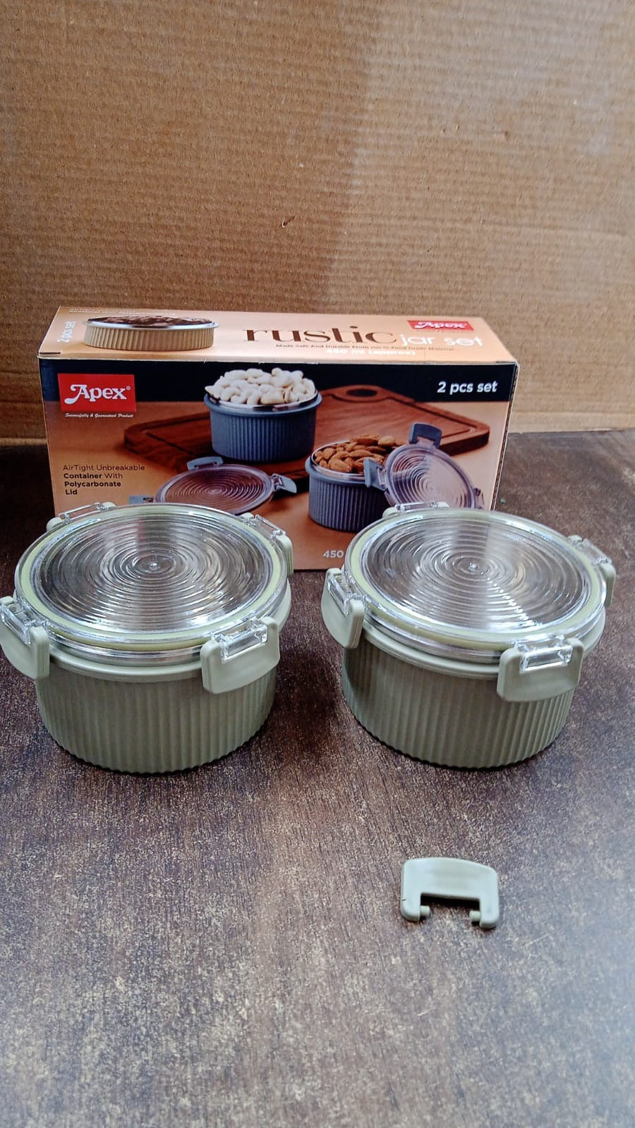 Apex Rustic Jar Set â€“ 2 Pcs, 450ml Each Approx