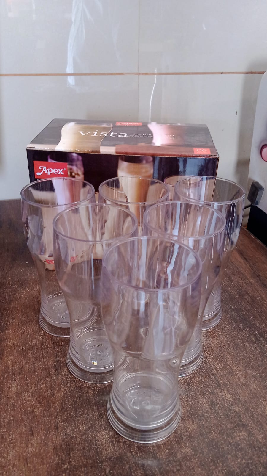 Apex Vista Unbreakable Pitcher Glass Set â€“ 350 ML (Approx) | 6-Piece