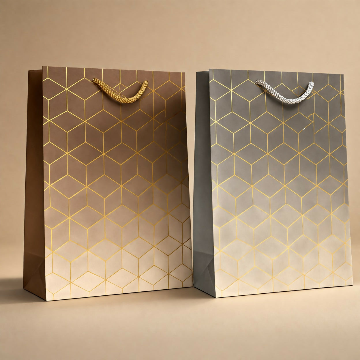 Premium Gift Bag with Handle Geometric Design Paper Carry Bag (1 PC)