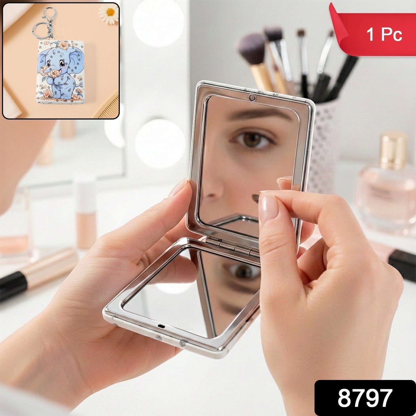 Foldable Mirror Keychain â€“ (1 Pc)