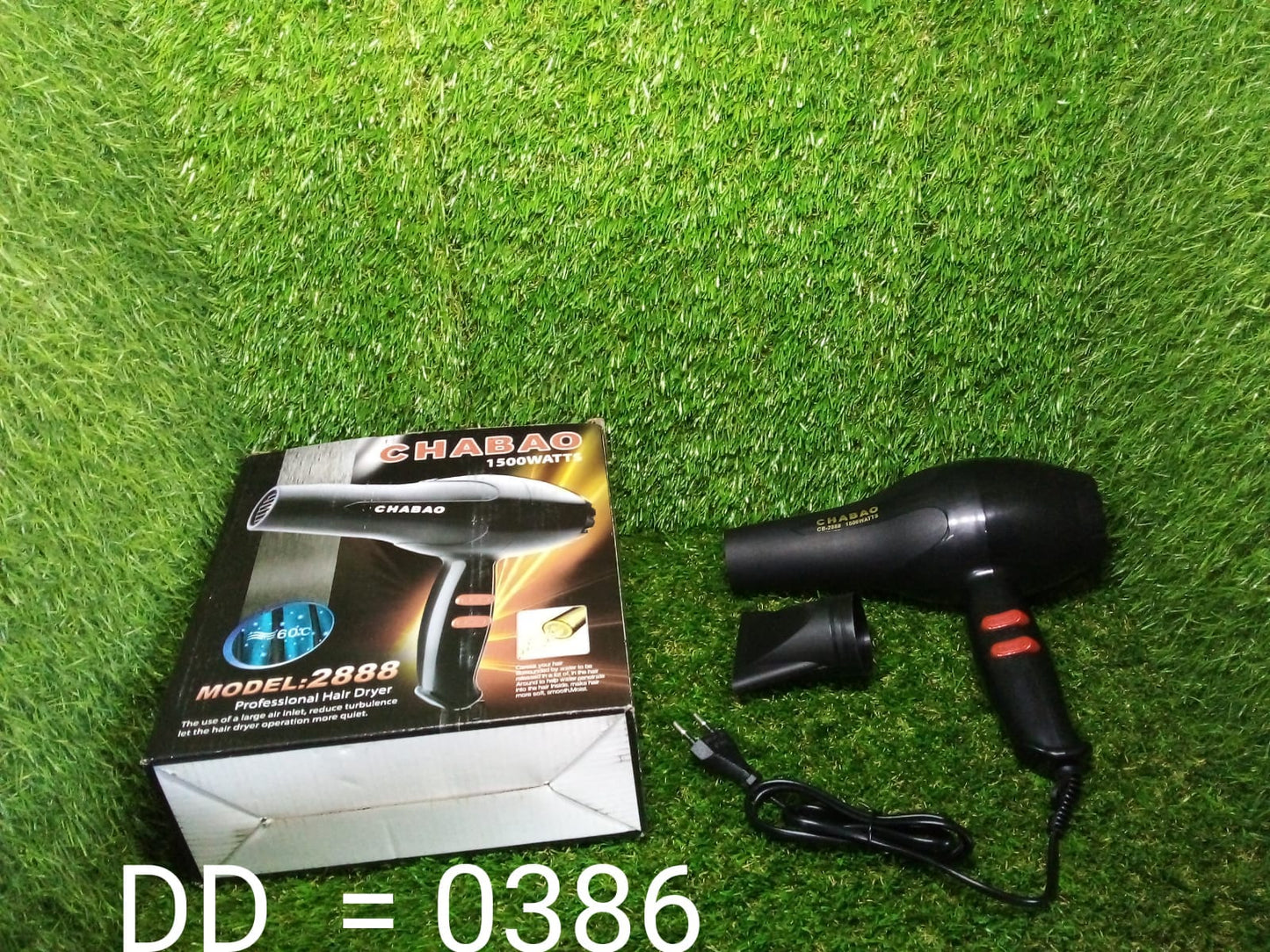 1500 Watts Professional Hair Dryer 2888 (Black), Hair accessories