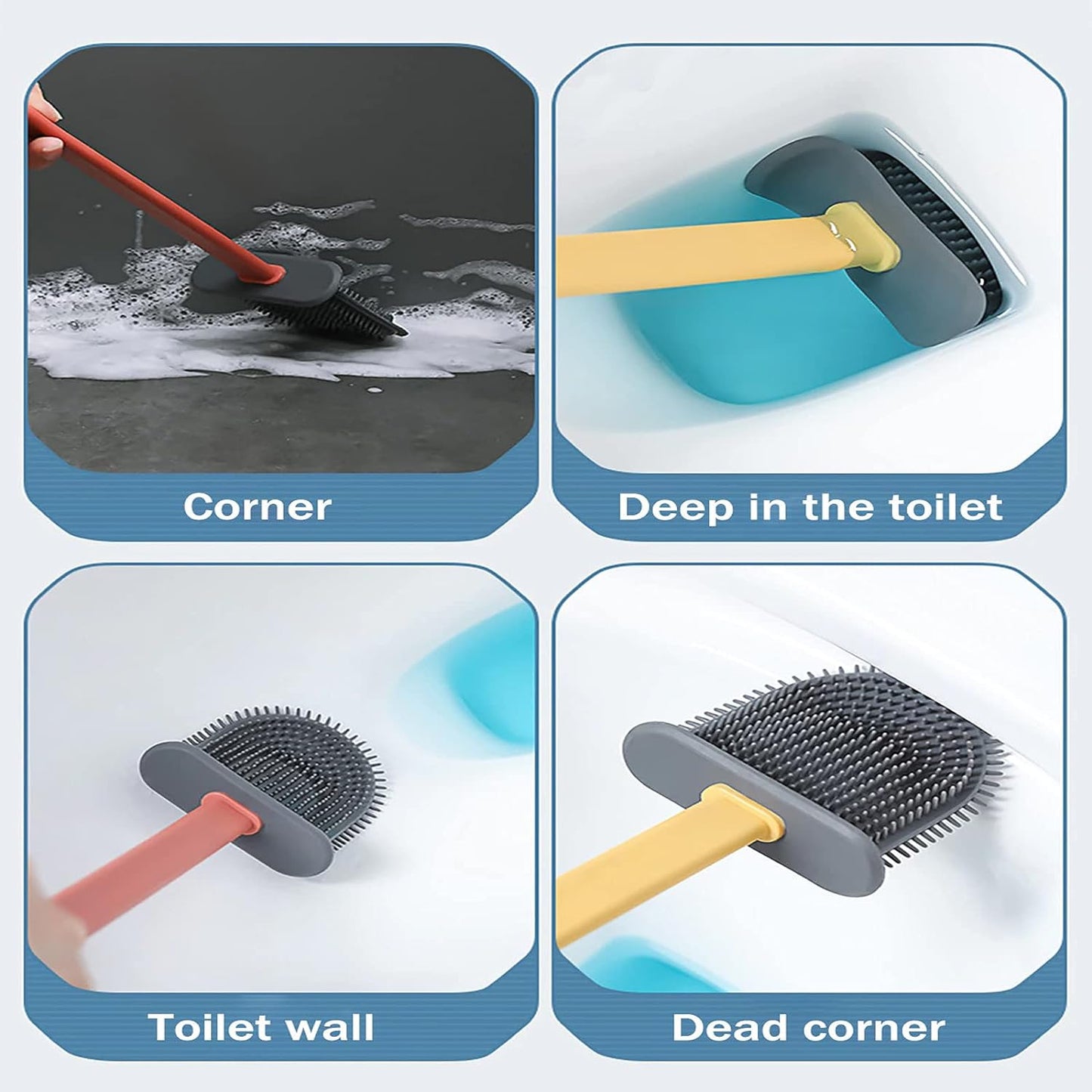 Silicone Toilet Brush with Holder (Without Box)