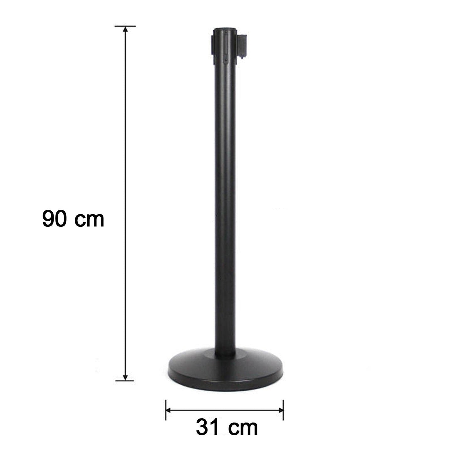 Heavy Duty Retractable Belt Crowd Control Pole with Sturdy Base â€“ 1 Pc