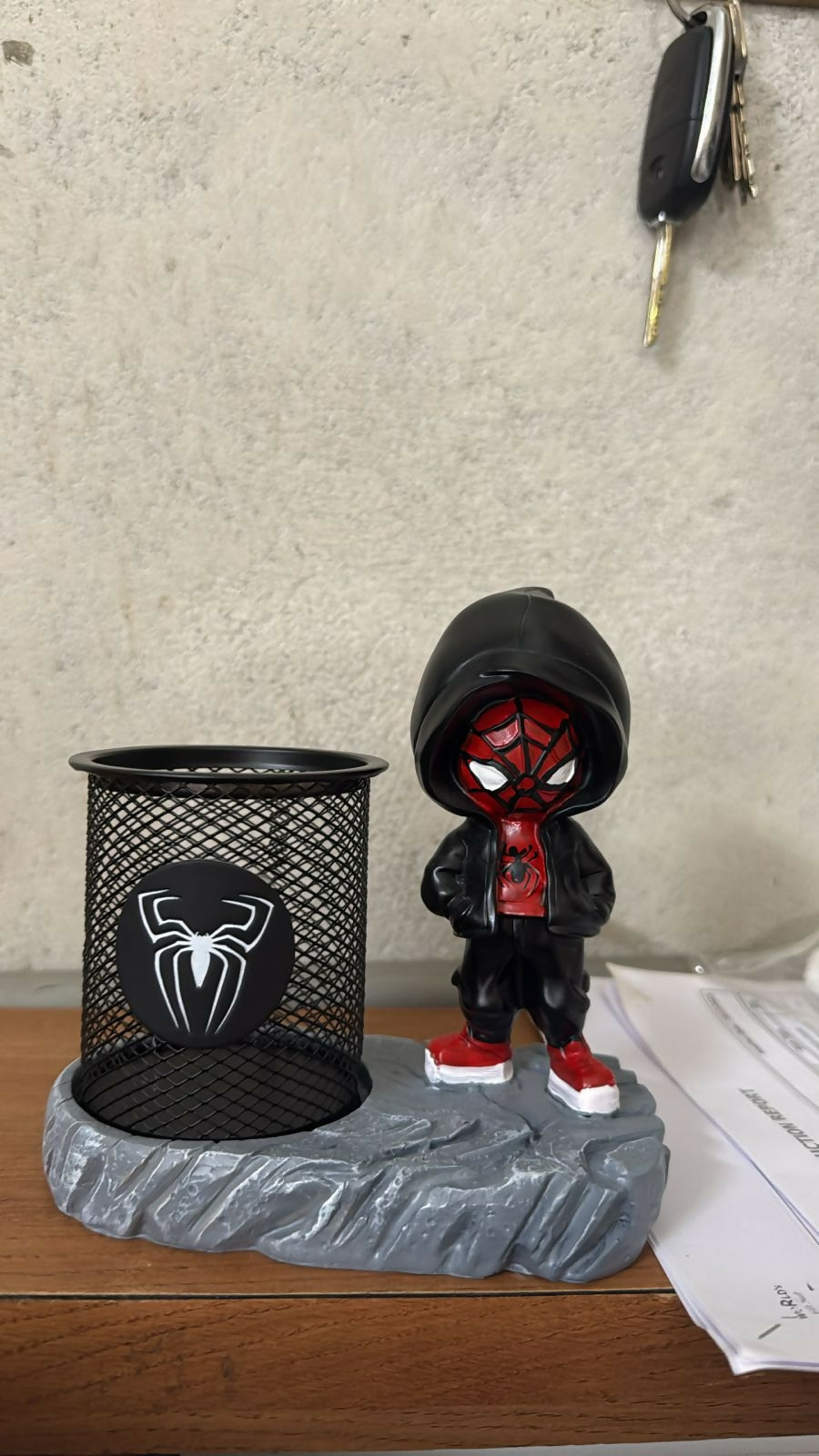 Superhero Style Pen Holder with Cartoon Figure Desk Organizer (Design may vary)