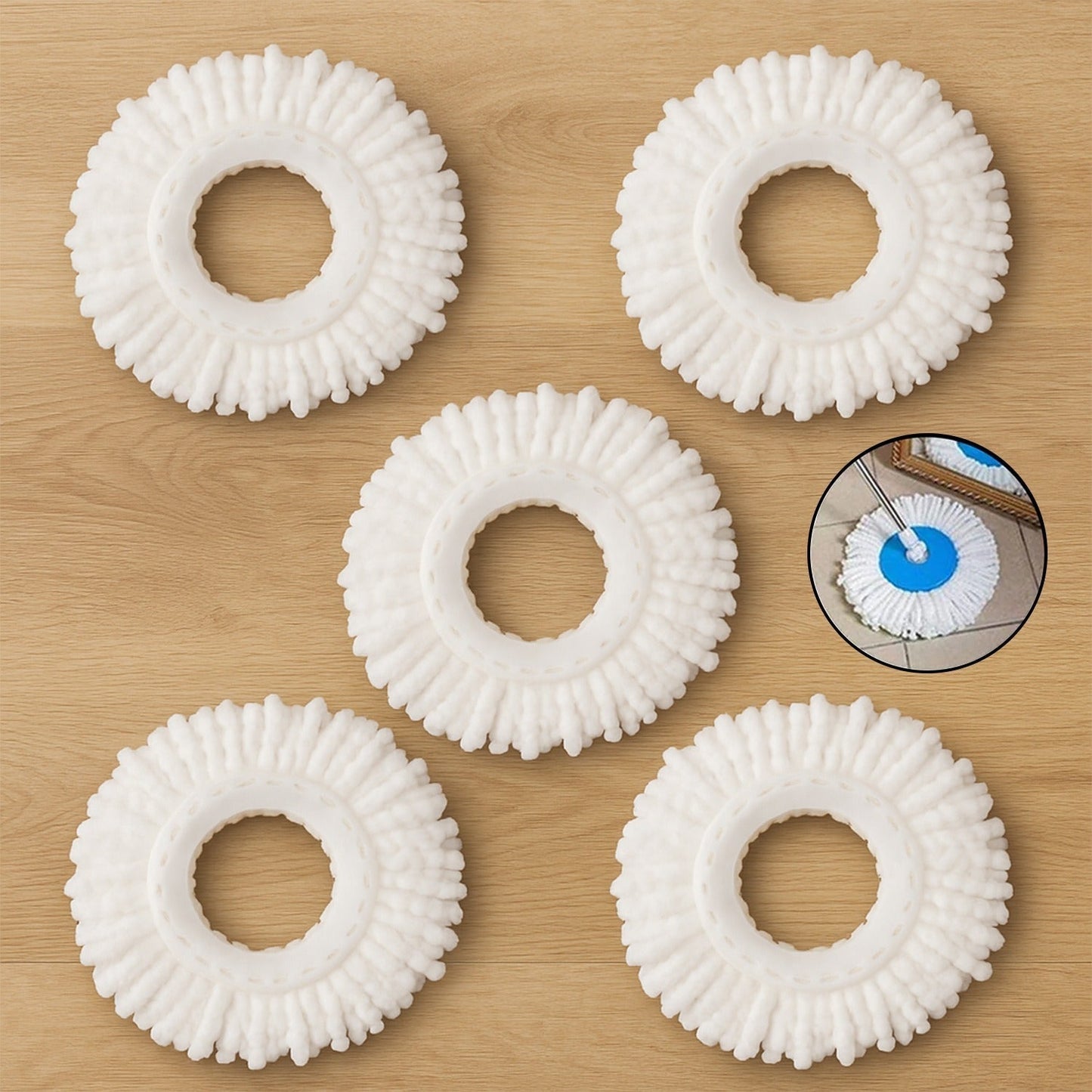 Microfiber Spin Mop Refill Head 360Â° Rotating Mop (5 Pc)