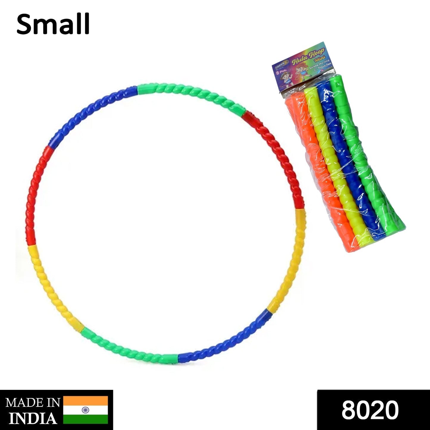 Hoops Hula Interlocking Exercise Ring for Fitness with Dia Meter Boys Girls and Adults (8 Pcs Set)
