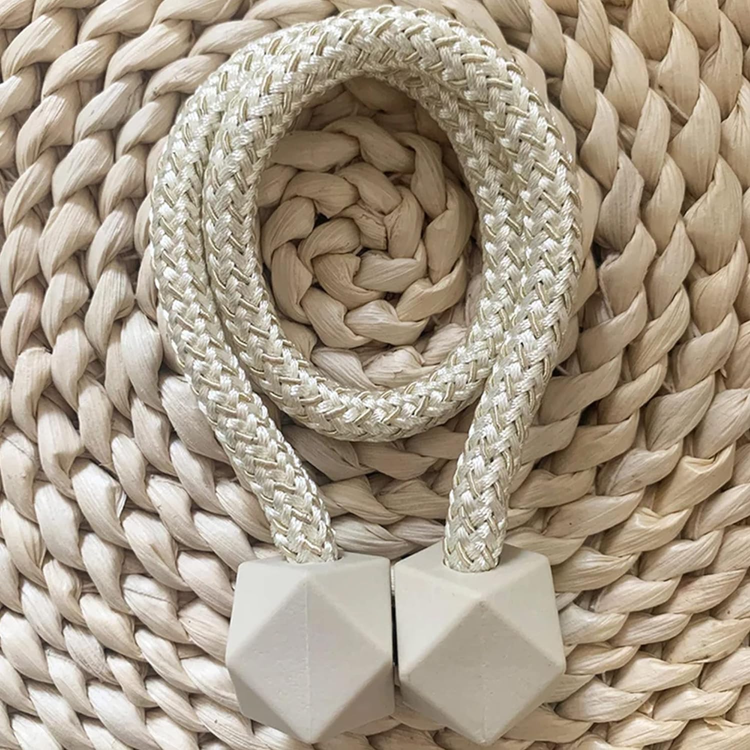 Non-Magnetic Curtain Tiebacks: Decorative Pearl Design (2 Pc, (Without Magnet Buckle)