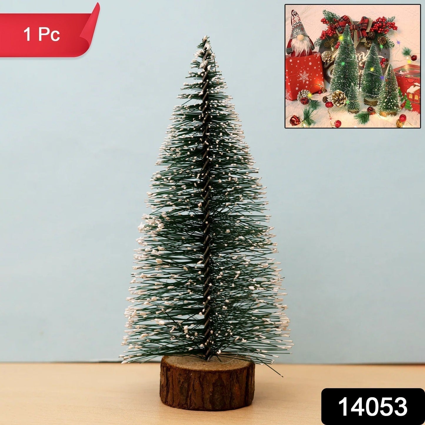 Mini Artificial Christmas Tree with Snow Effect (1 Pc)