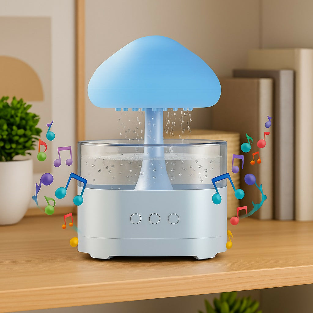 Mushroom Rain Drop with Bluetooth Speaker â€“ 3-in-1 Night Light