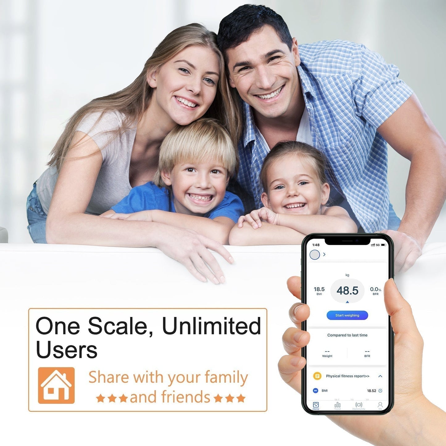 Bluetooth Body Fat Scale Digital Smart Body Weight Scale iOS and Android App to Manage Body Weight, Body Fat, Water, Muscle Mass, BMI, BMR, Bone Mass and Visceral Fat with BMI  Scale