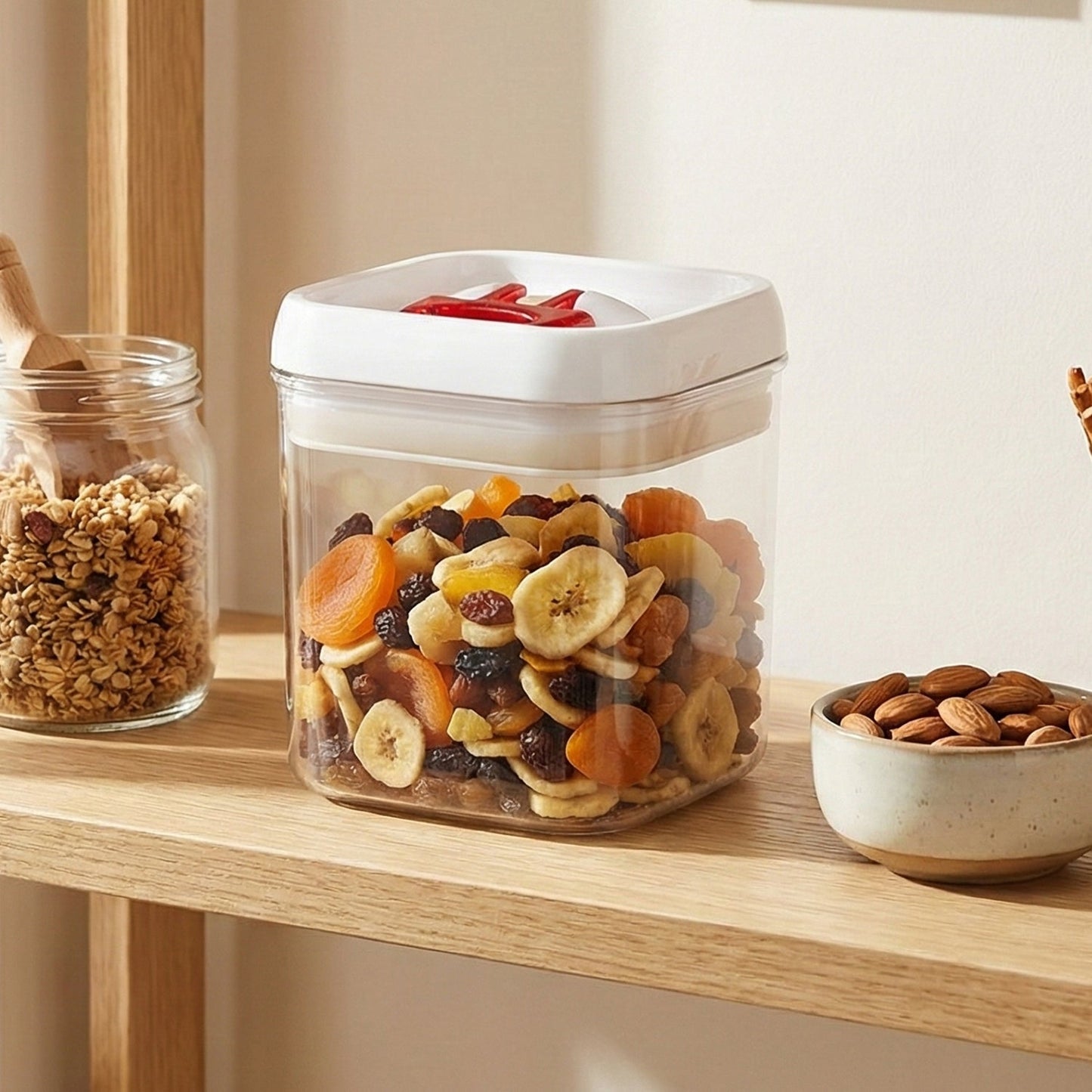 Airtight Storage Container with Red Lid (1 Pc)