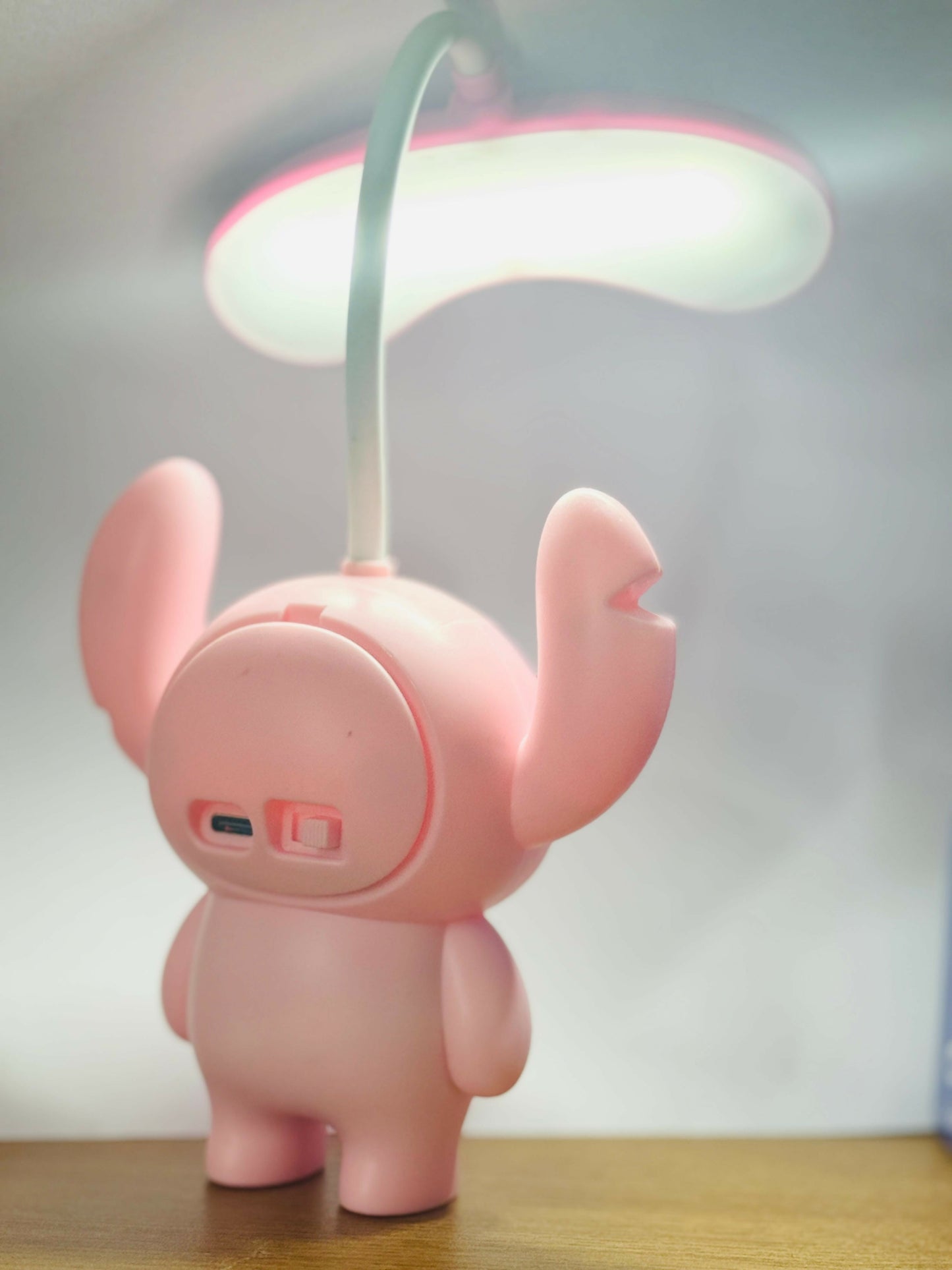 Cute Pink Cartoon Table Lamp for Kids â€“ USB Rechargeable LED Desk Light