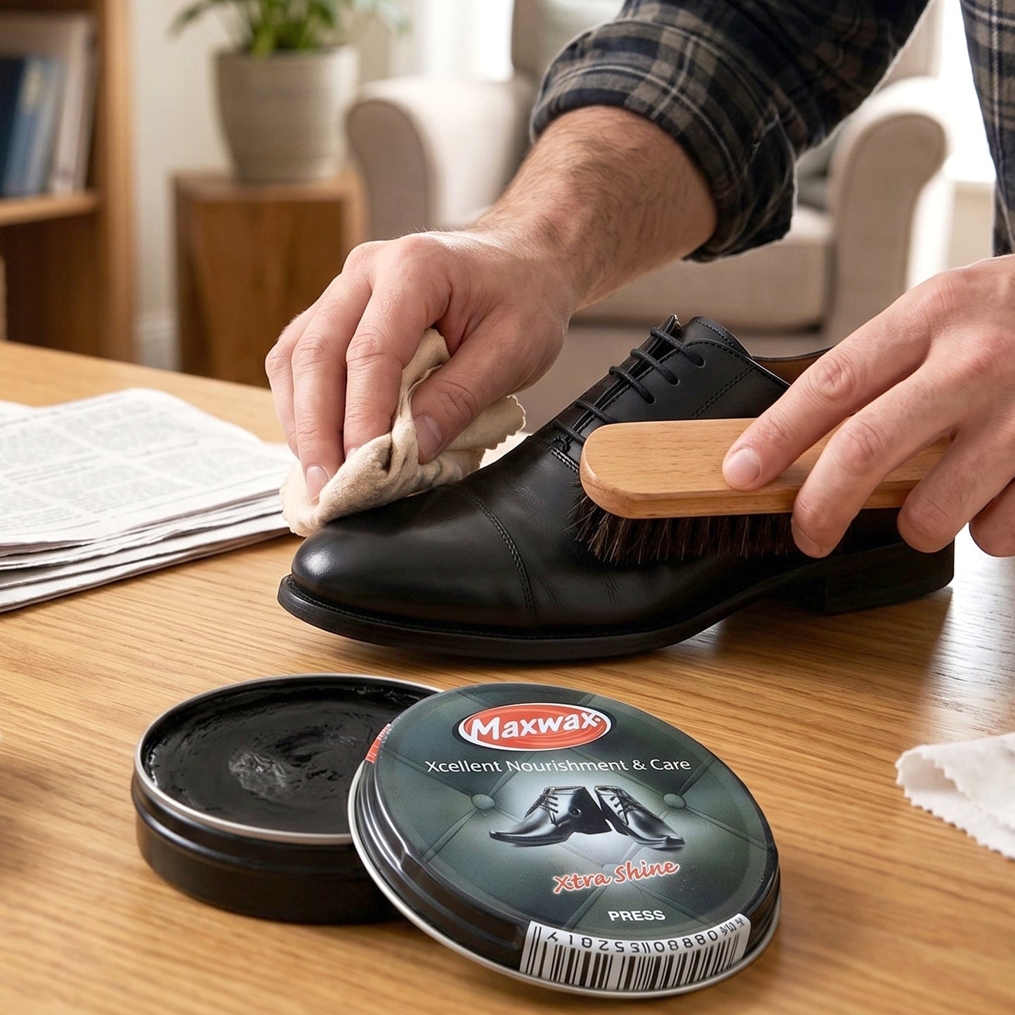 Maxwax Black Shoe Polish Cream (1 Pc, 40 Gm)
