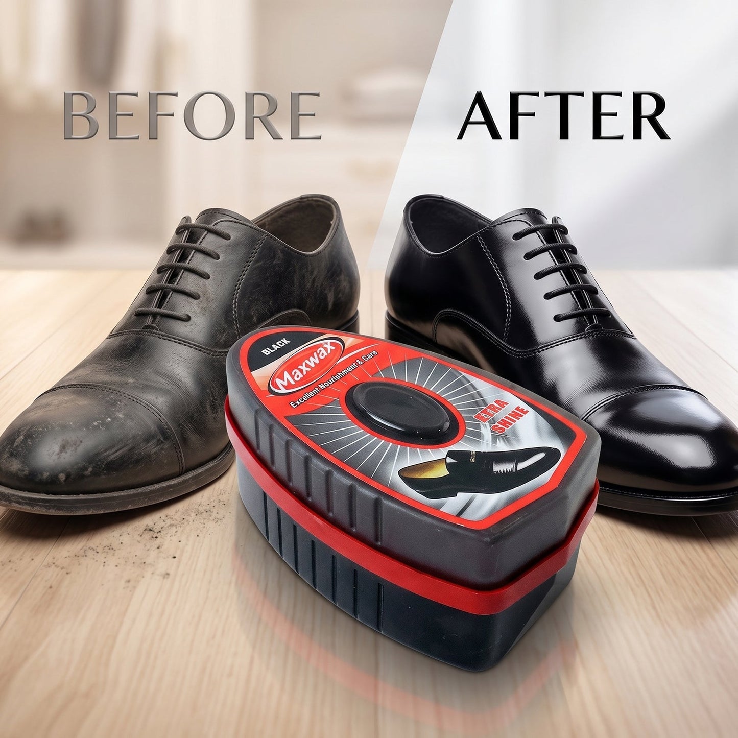 Maxwax Black Instant Shoe Shiner (1 Pc, 7 ML)