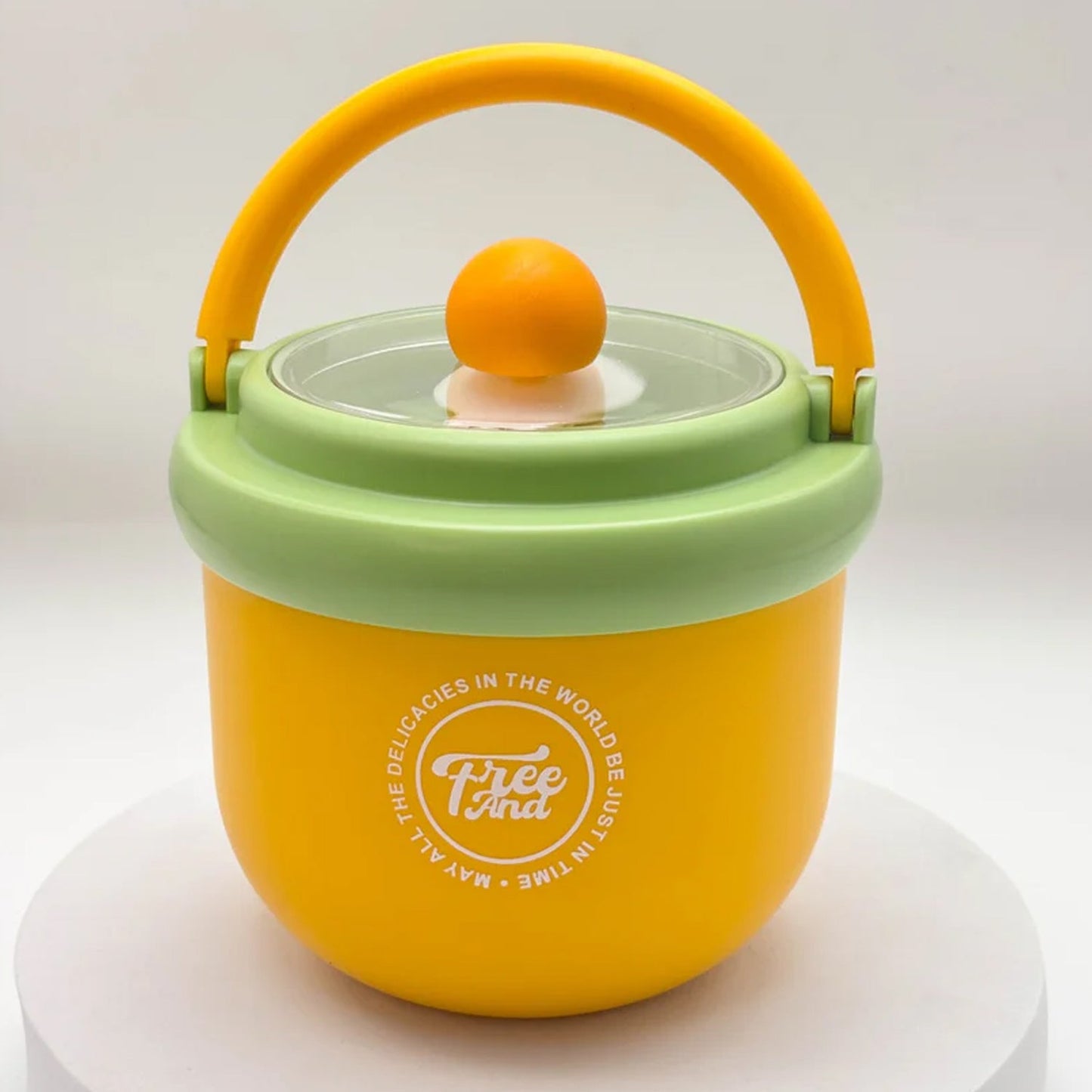 Luxury Cute Leak-Proof Stainless Steel Lunch Box with Spoon - 600 ml