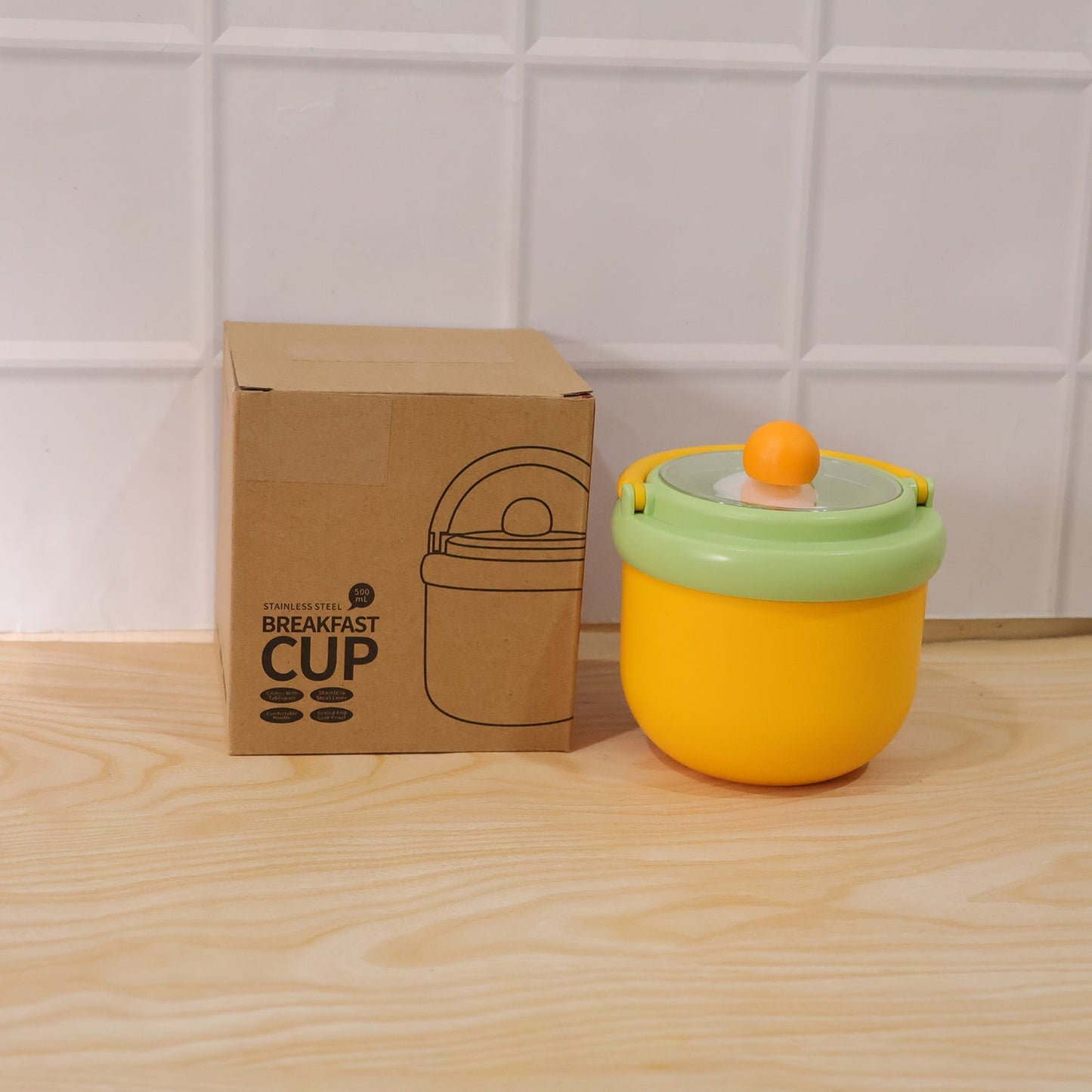 Luxury Cute Leak-Proof Stainless Steel Lunch Box with Spoon - 600 ml