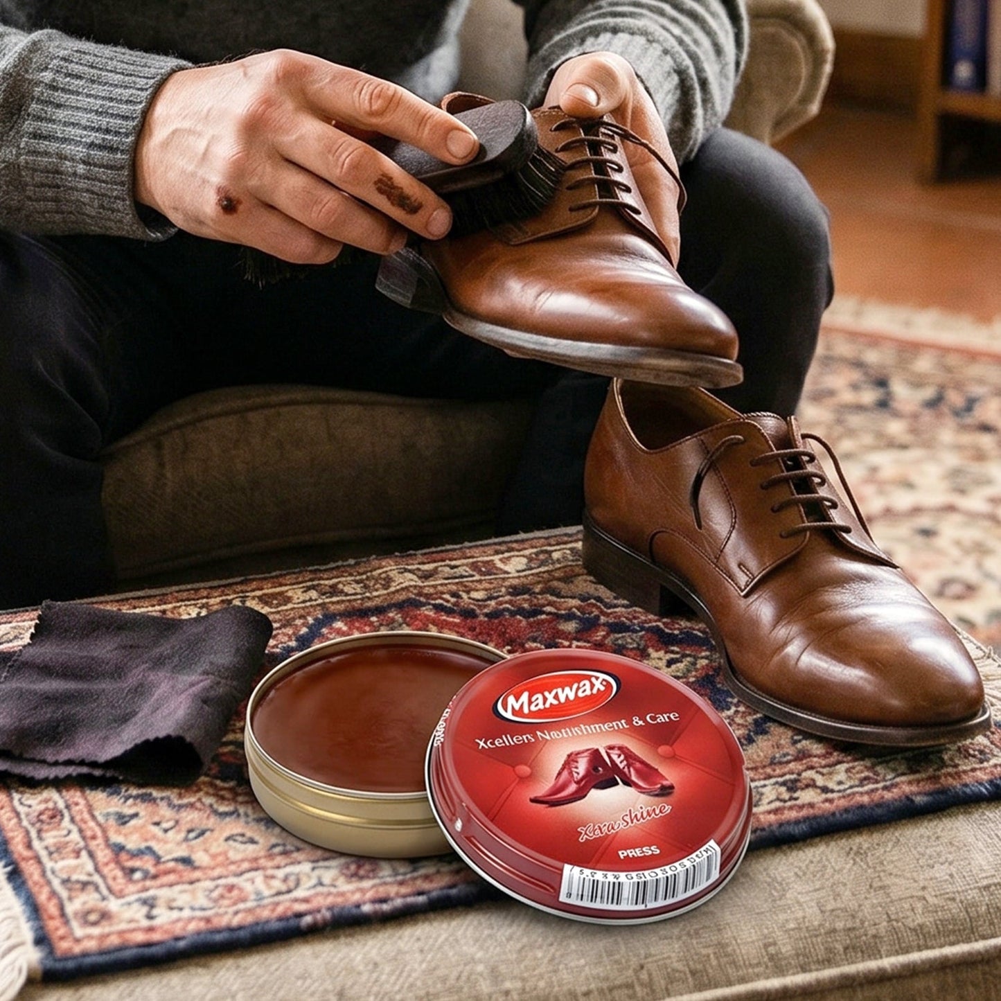 Maxwax Brown Shoe Polish Cream (1 Pc, 15 Gm)