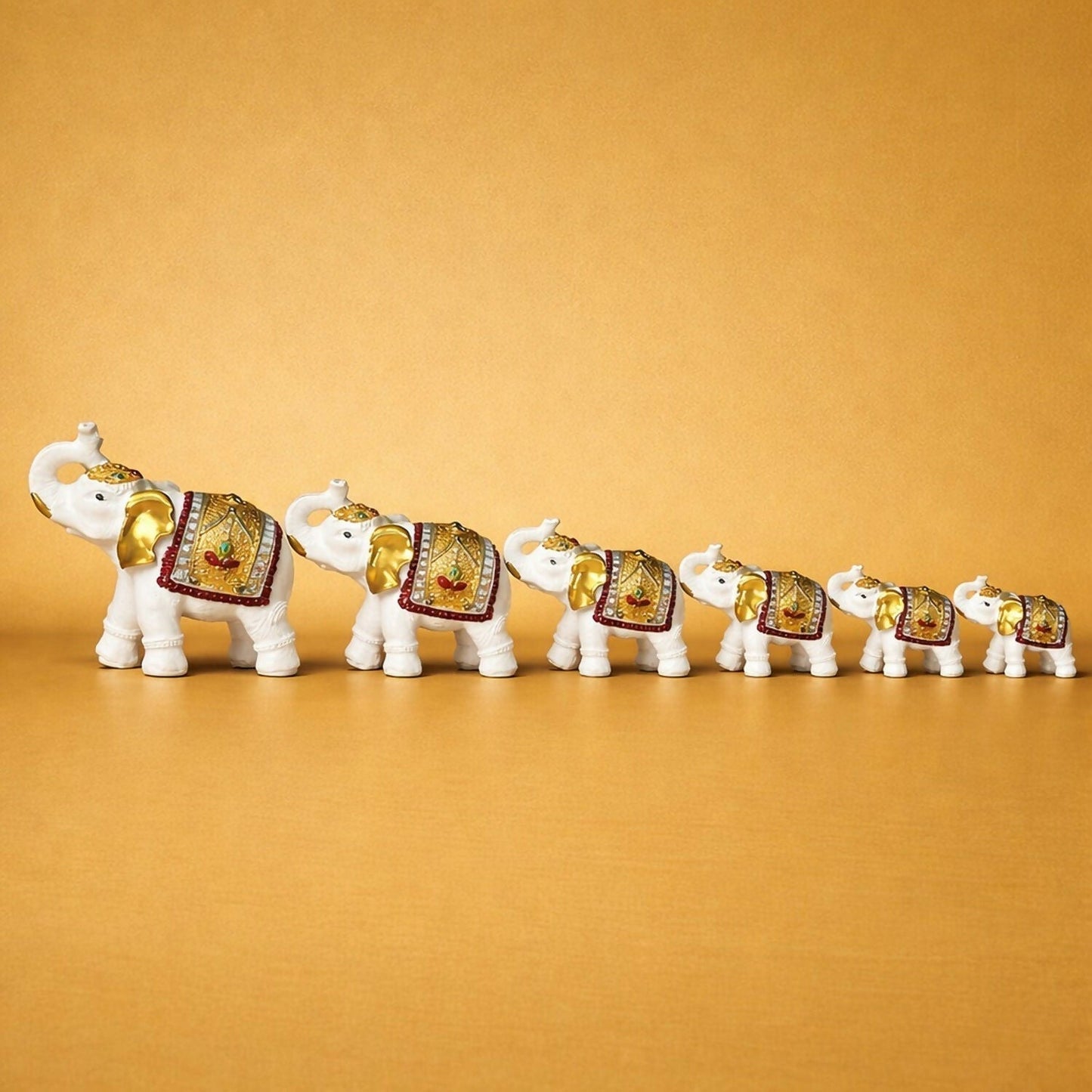 White Elephant Showpiece Set for Home DÃ©cor, Lucky Elephant Figurines