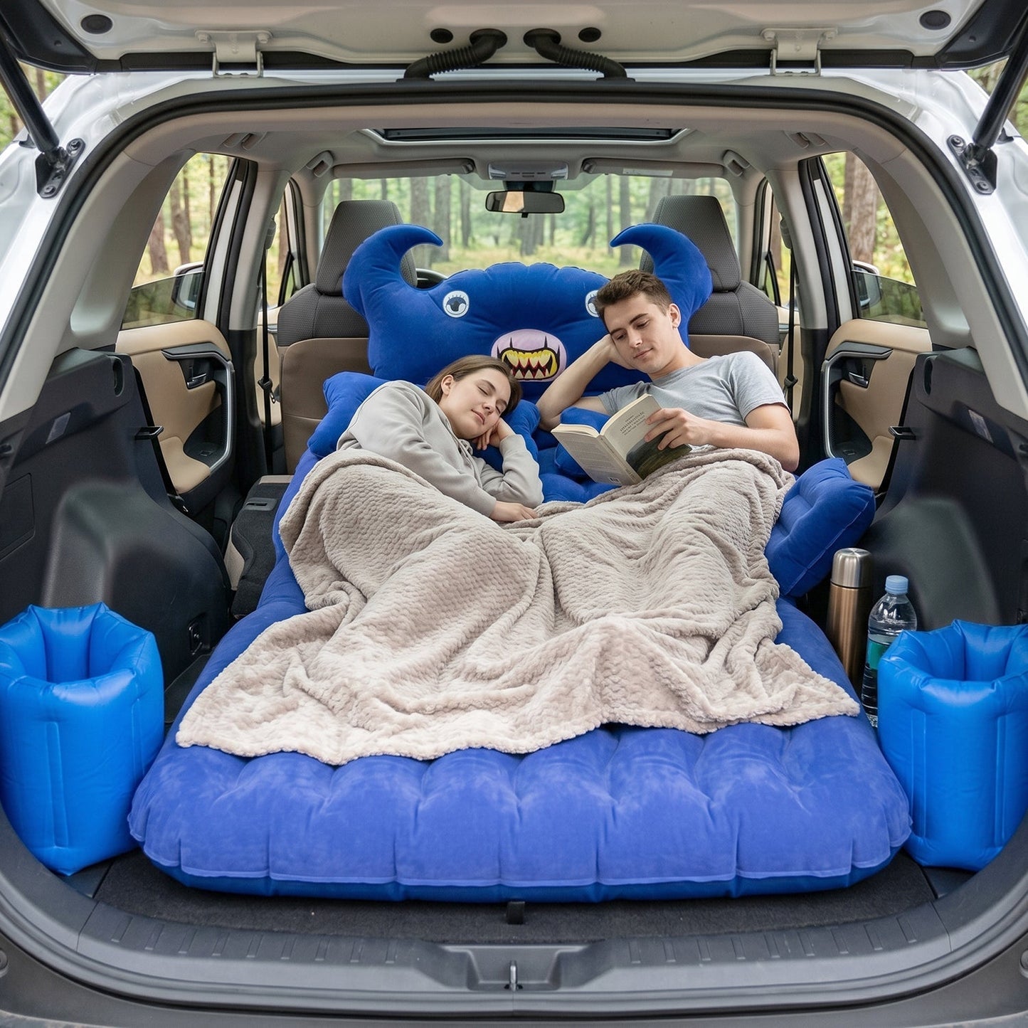 Car Air Mattress Bed Set with Inflatable Cushions and Pump – 1 Set